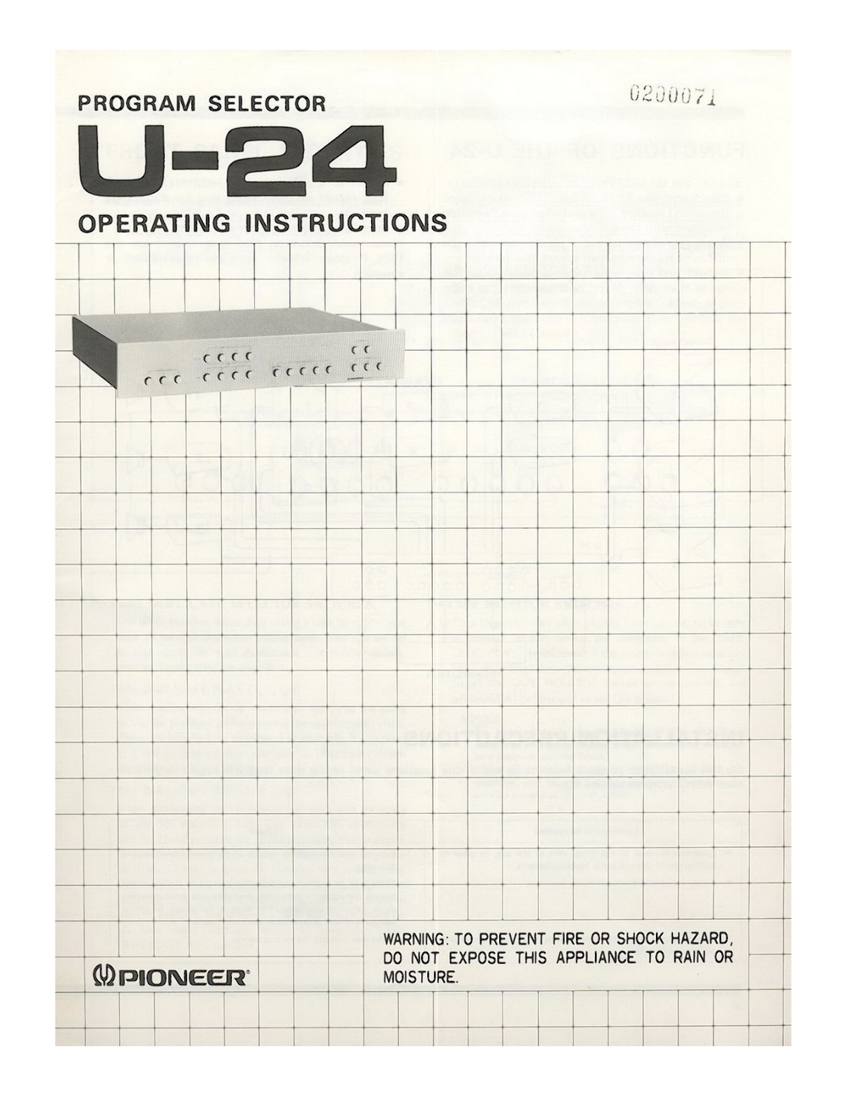 Pioneer U-24 Owners manual