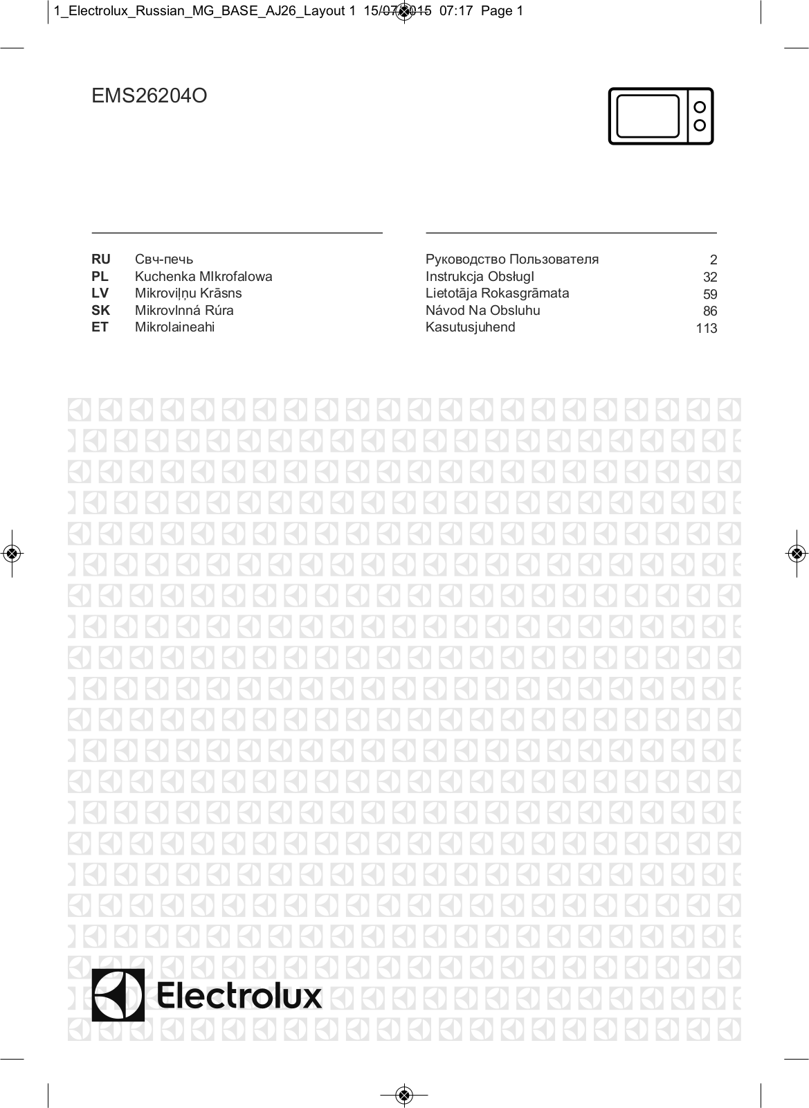 Electrolux EMS 26204OX User Manual