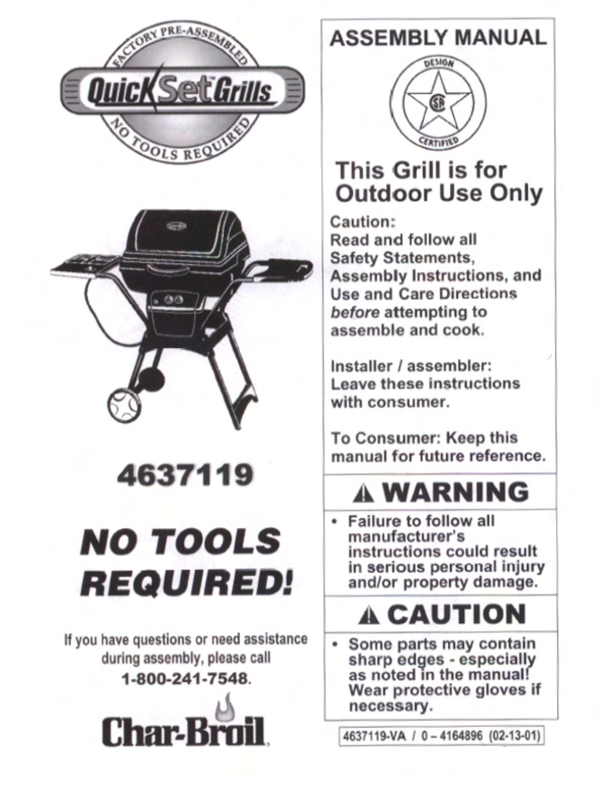 Charbroil 4637119 Owner's Manual