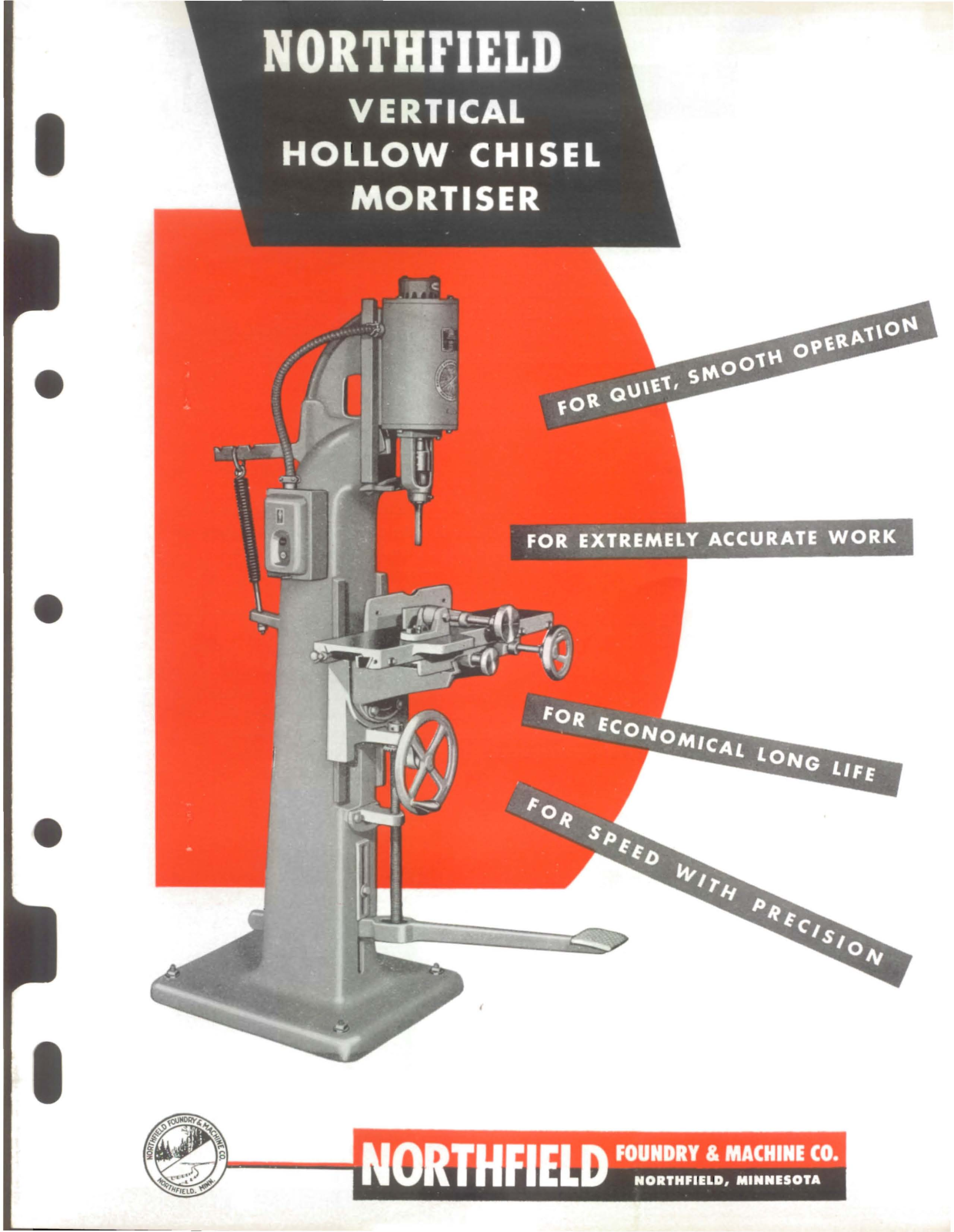 Northfield Foundry & Machine Northfield Vertical Hollow chisel Mortiser Mortisers - ManualMachine.com