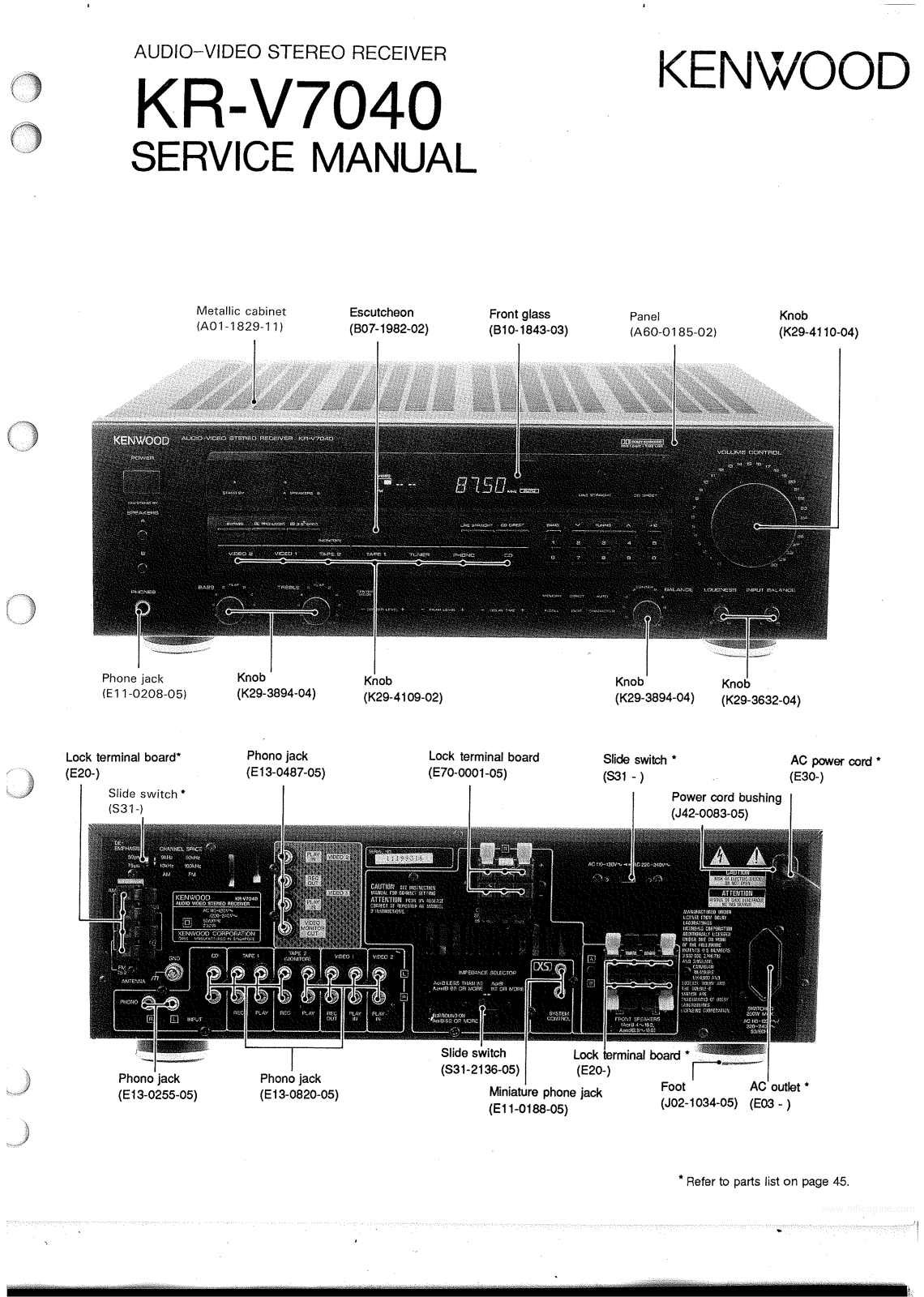 Kenwood KR-V7040 Schematic