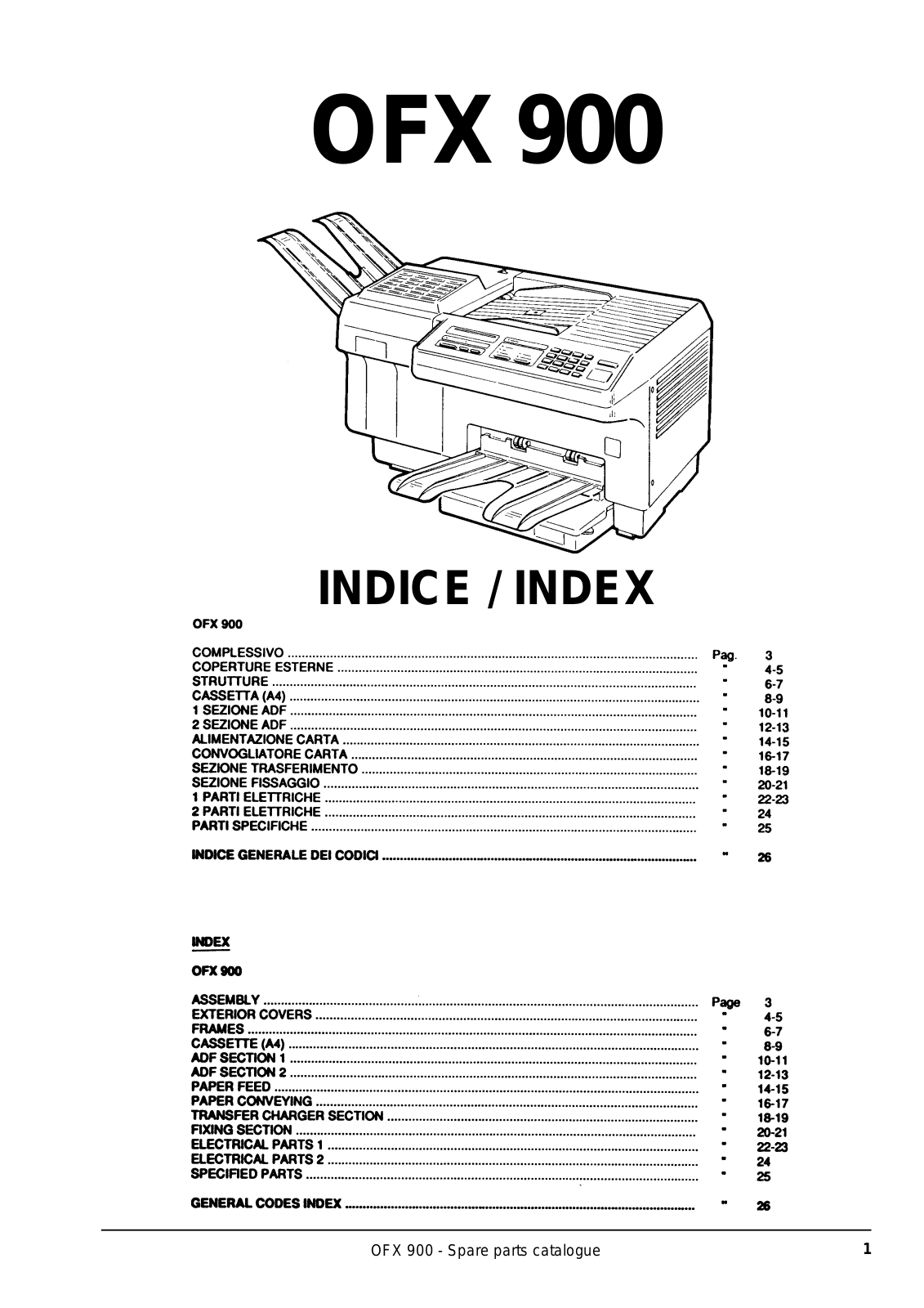 Olivetti OFX900 Parts Catalog