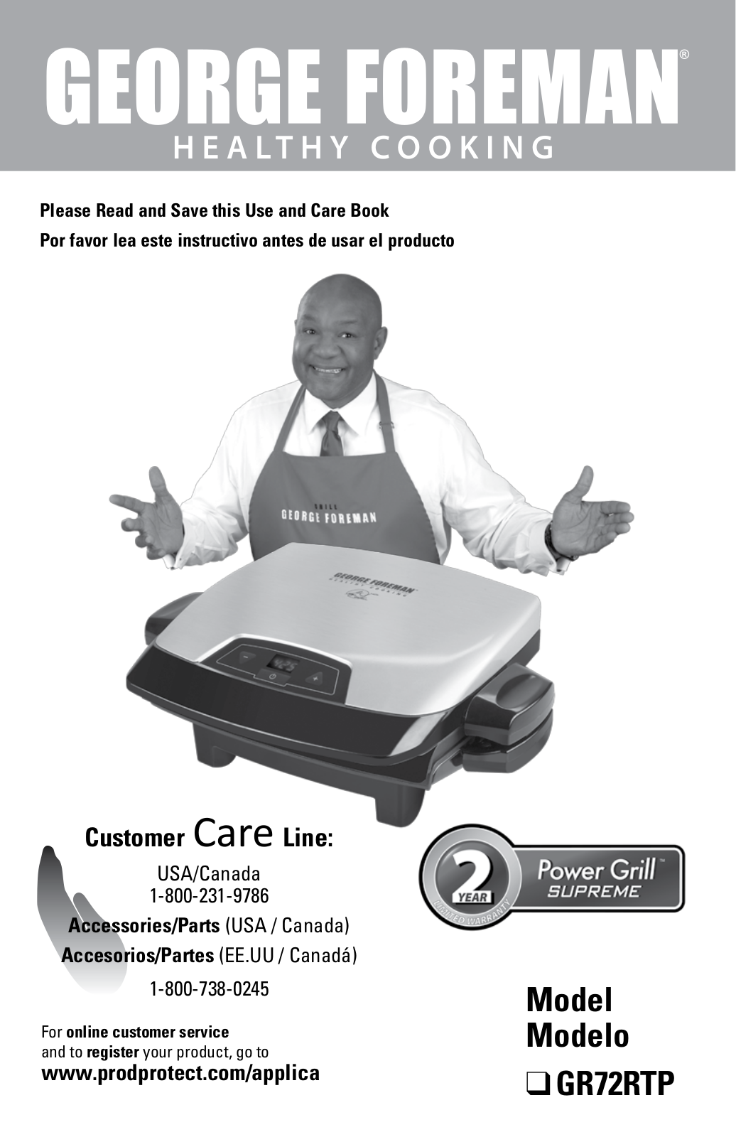 George Foreman GR72RTP Owner's Manual