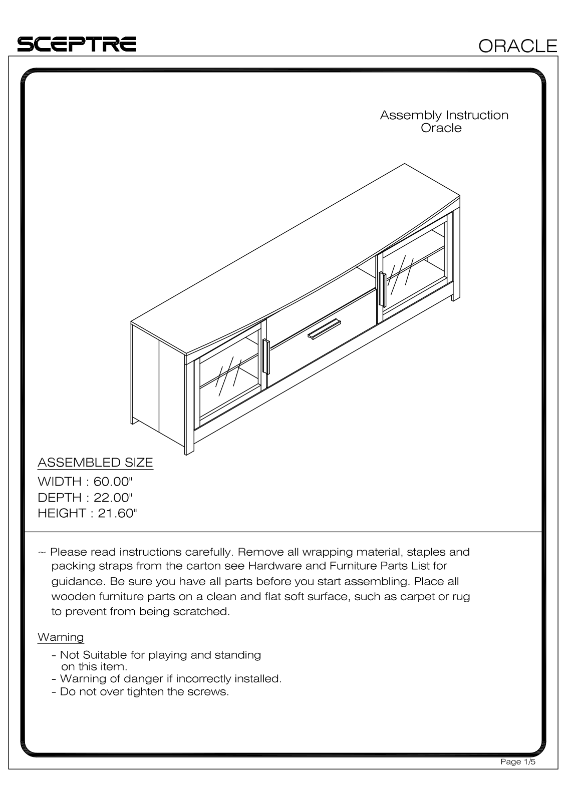 Sceptre Oracle User Manual