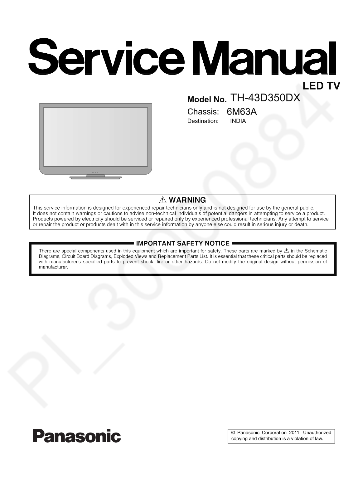 Panasonic TH-43D350DX Schematic