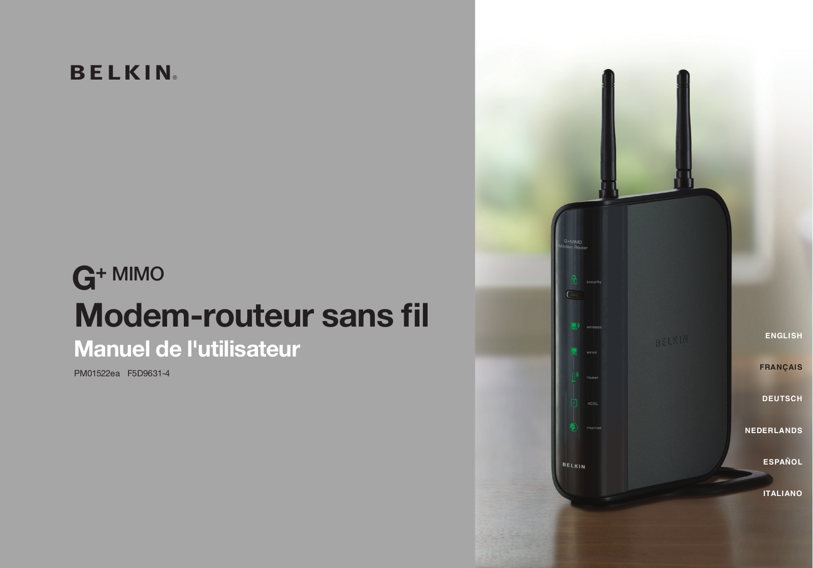 Belkin G+ MIMO MODEM-ROUTER User manual