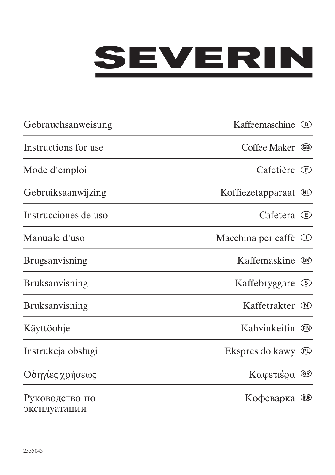 Severin KA 5700 User Manual