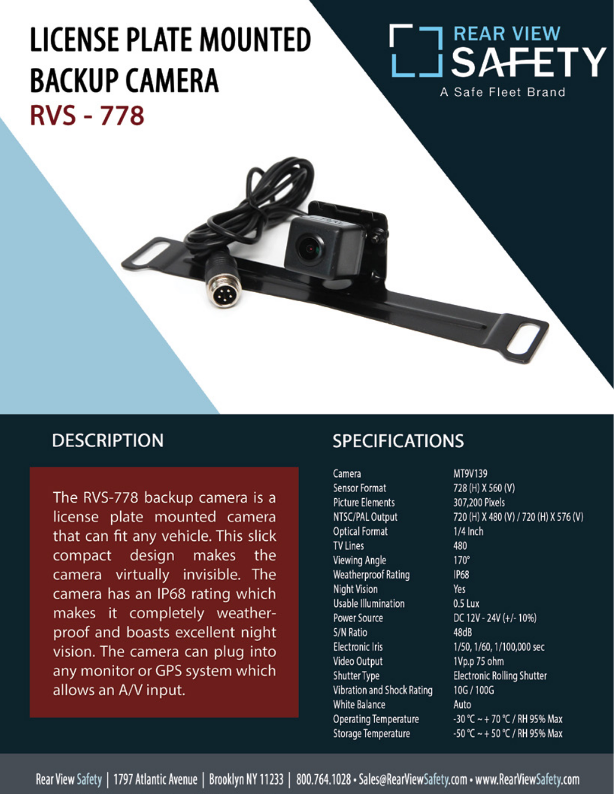 RVS Systems RVS-778, RVS-778-NC, RVS-778-04 Specsheet