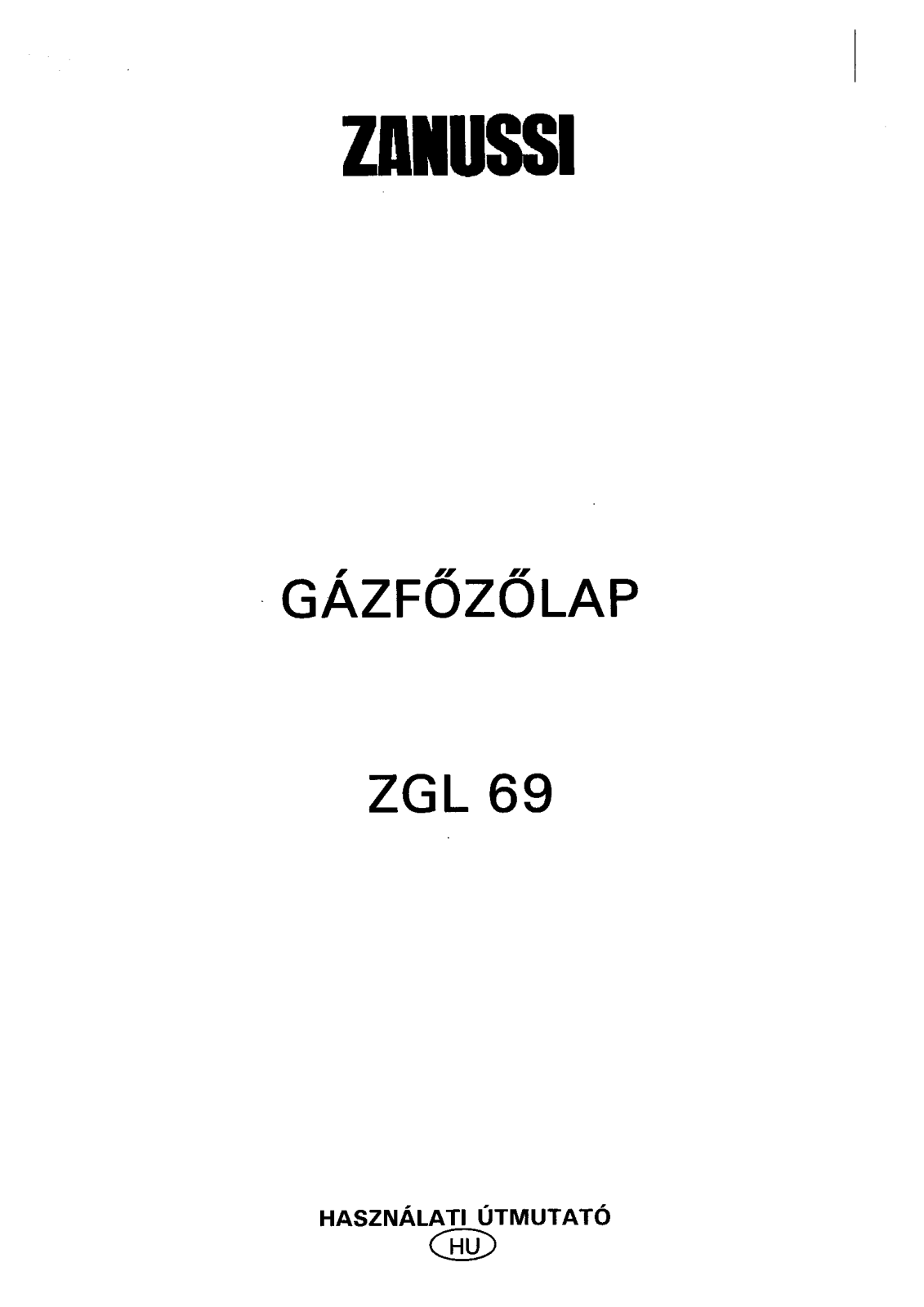 Zanussi ZGL69ITX User Manual