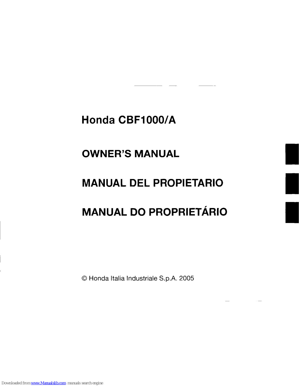 Honda CBF1000 Owner's Manual