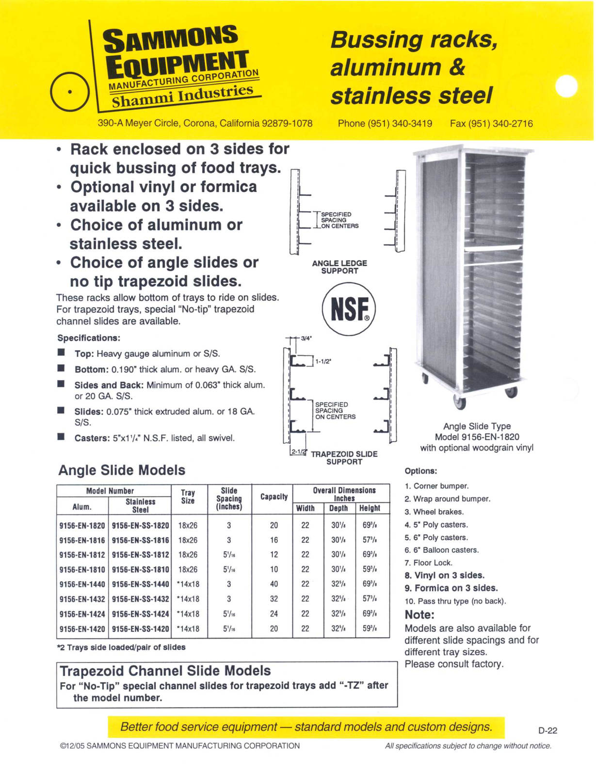 Sammons Equipment 9156-EN-1424 User Manual