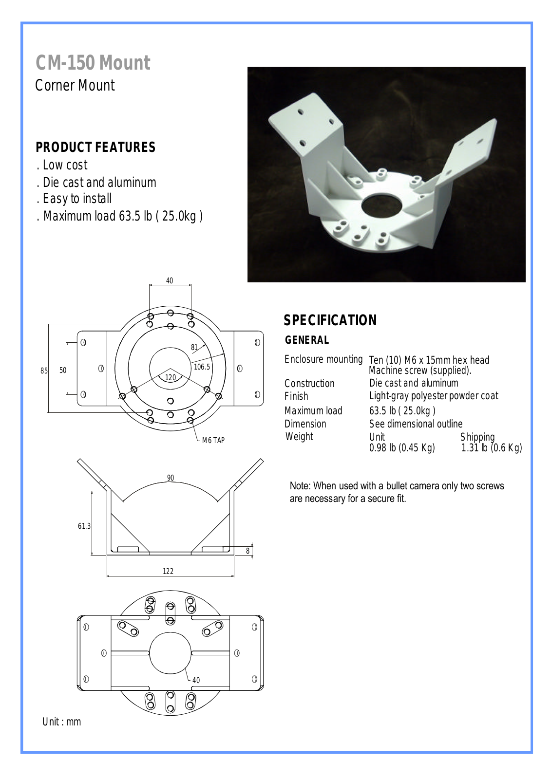 ATV CM-150 Specsheet