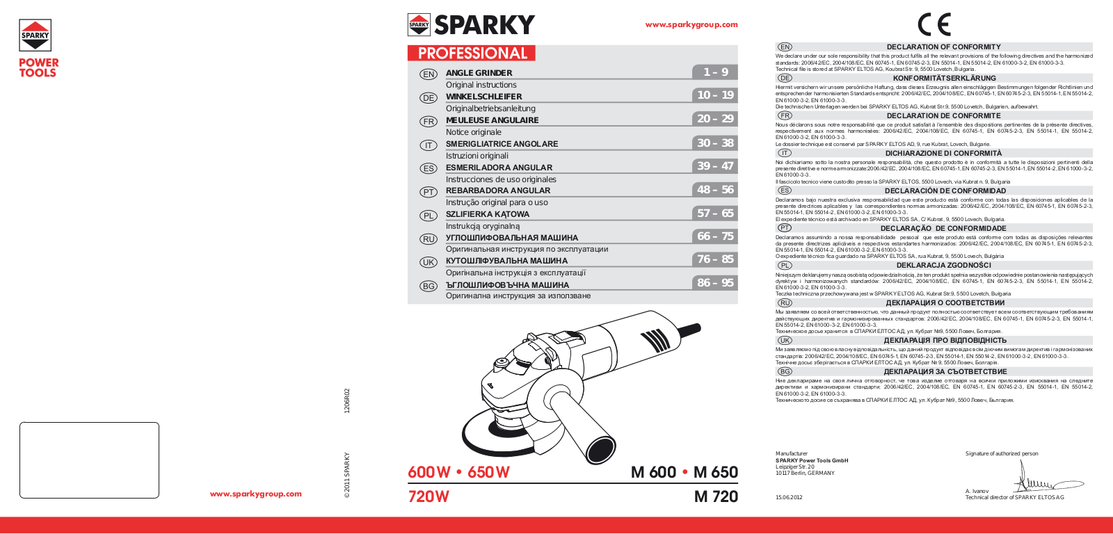 Sparky M 650 User Manual