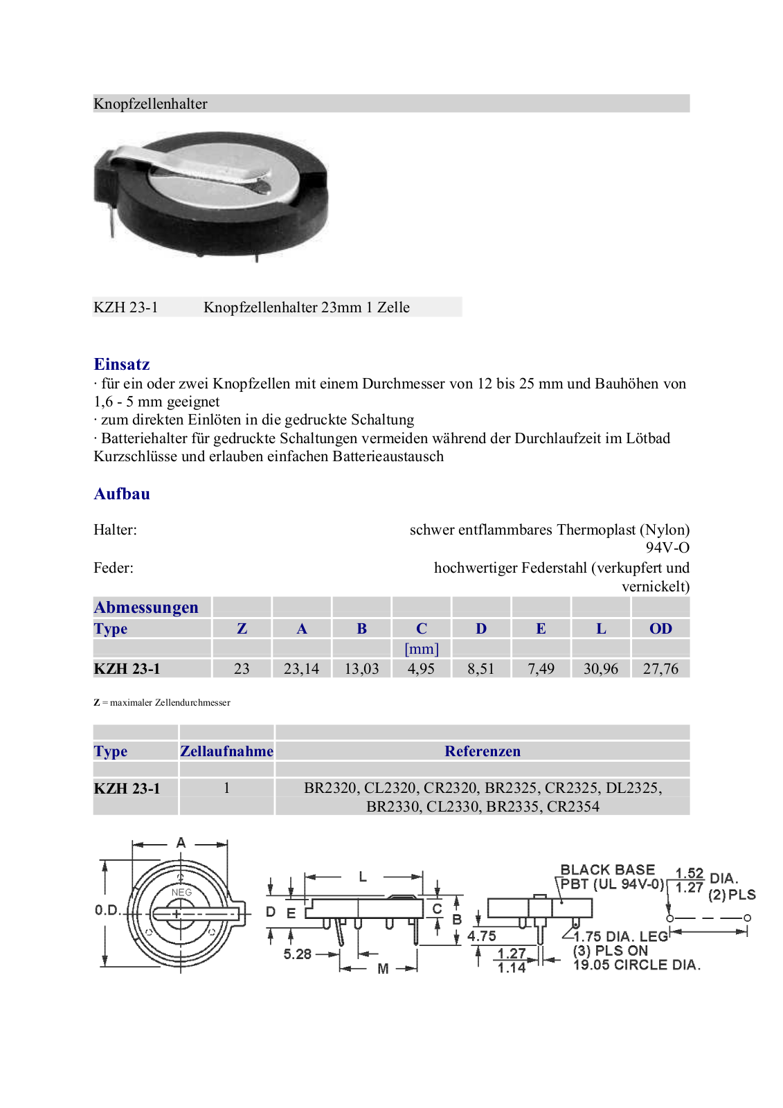 Datasheet KZH 23-1 Datasheet (FREI) - ManualMachine.com
