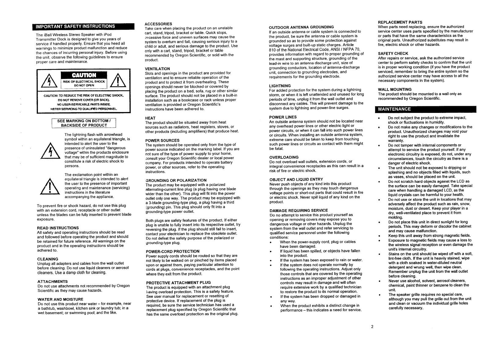 IDT Sonicvision IB368RXV1 User Manual