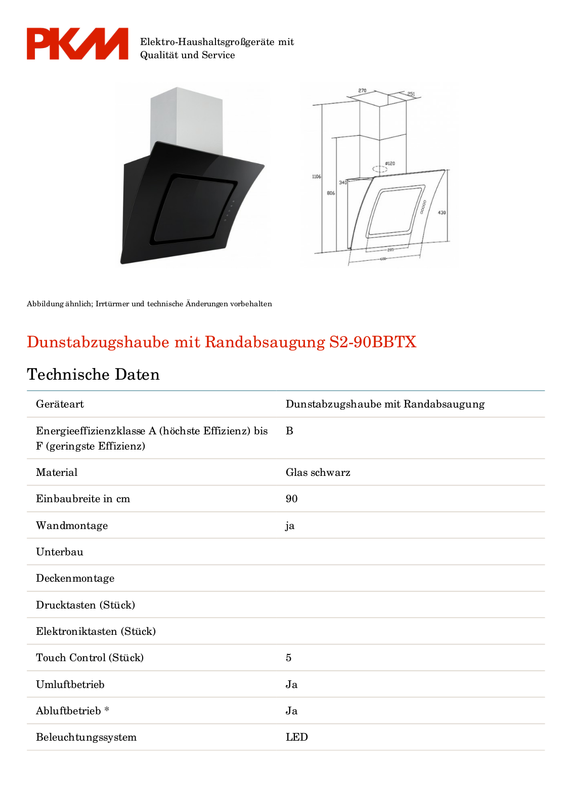 PKM S2-90BBTX User Manual