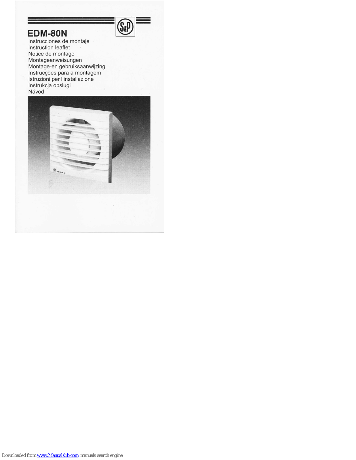 S&P EDM-80N, EDM-80NT Instruction Leaflet - ManualMachine.com
