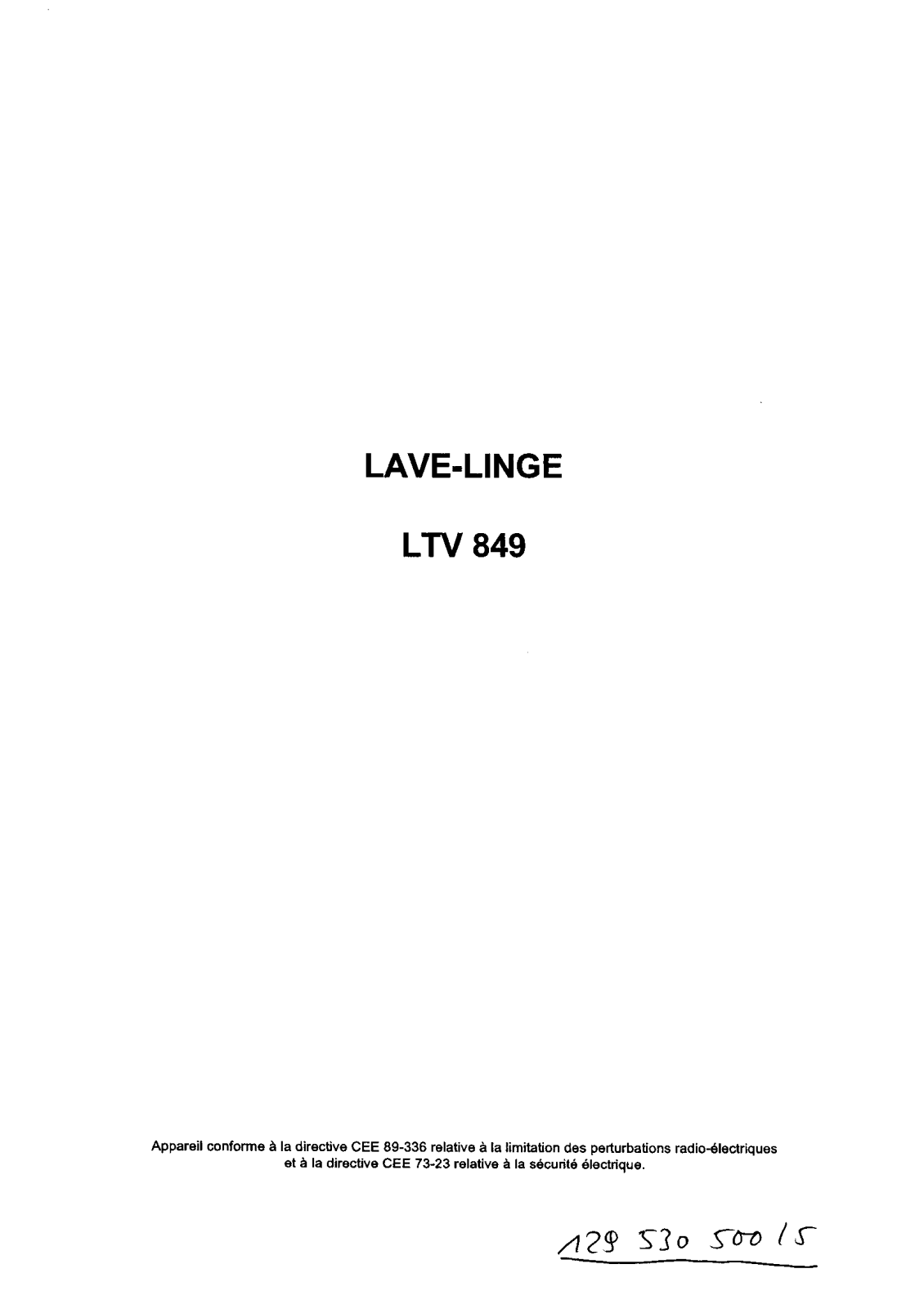 Faure LTV849 User Manual