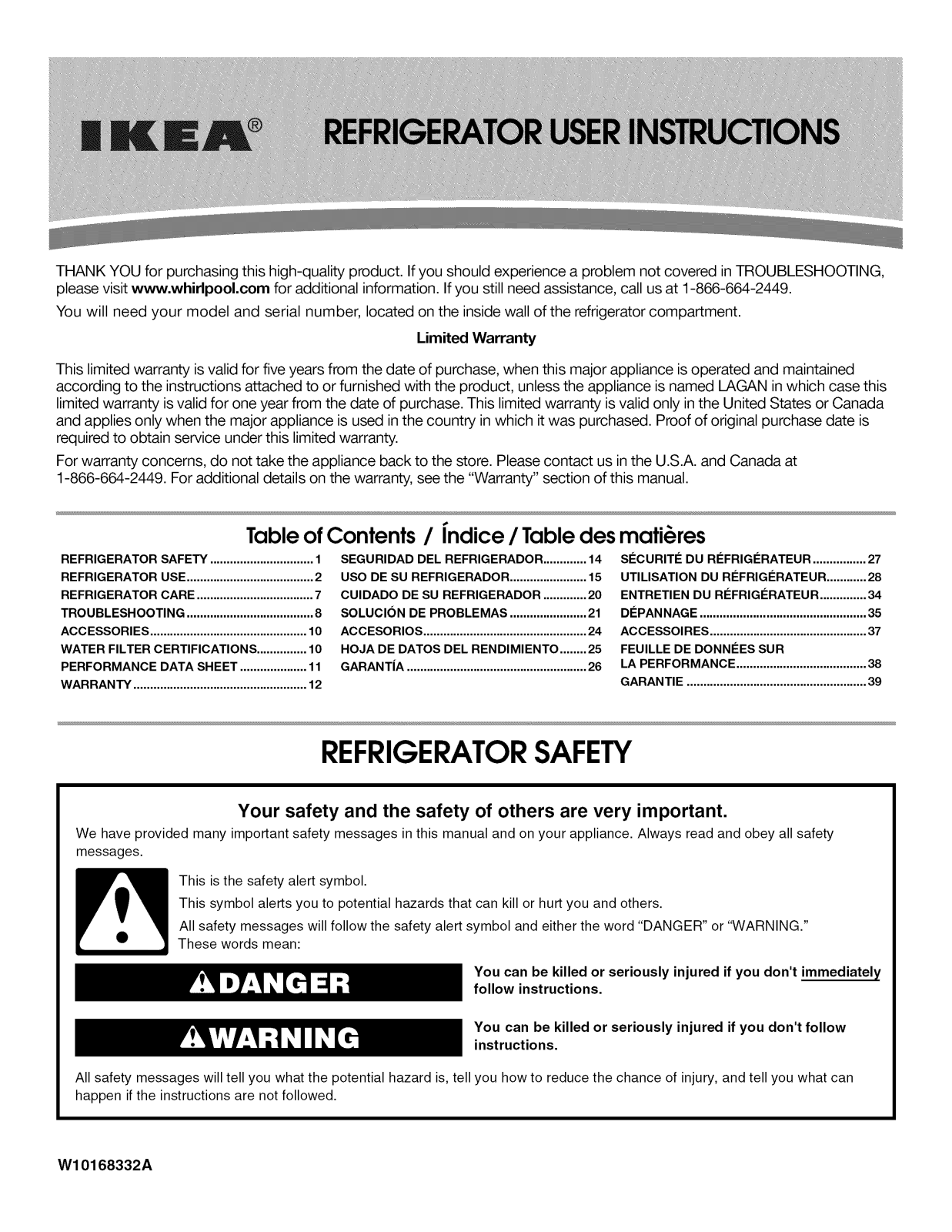 Ikea ISC23CNEXY01, ISC23CNEXW01, ISC23CDEXY02, ISC23CDEXY01, ISC23CDEXY00 Owner’s Manual