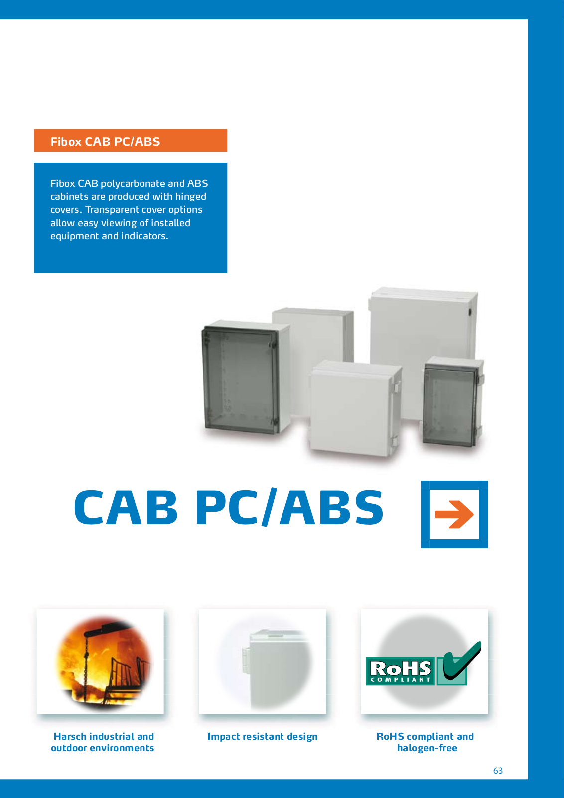 Fibox Enclosures CAB PC, ABS General Product Line Information