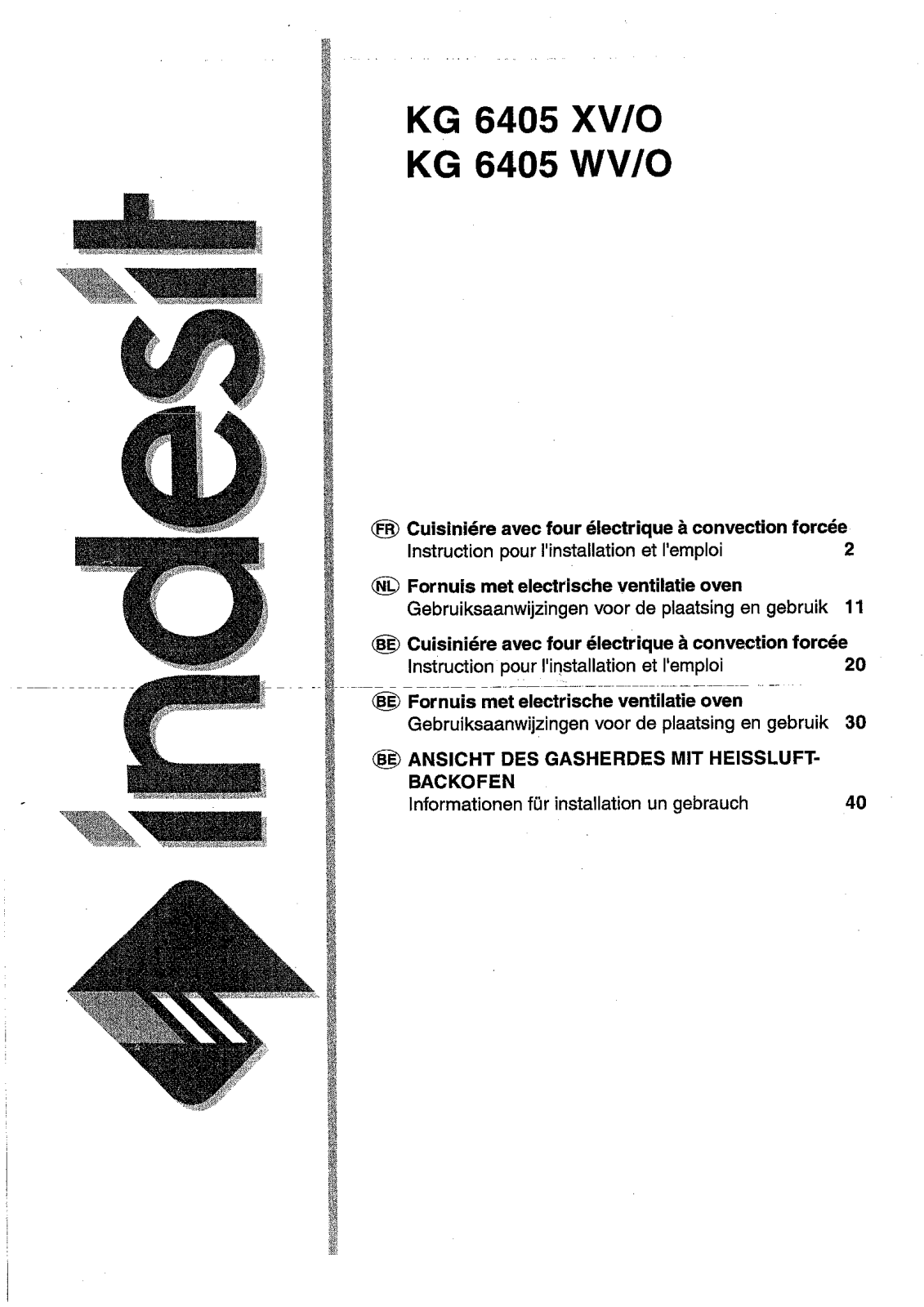 Indesit KG6405XV-O User Manual