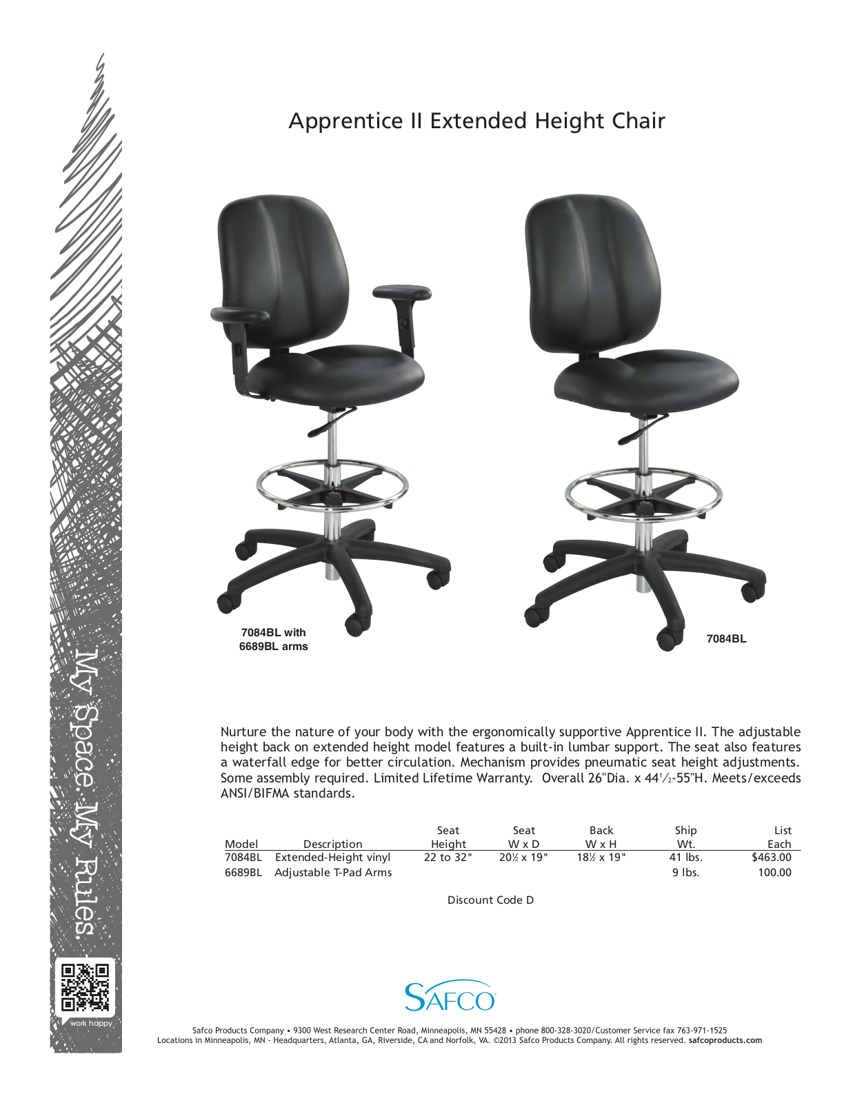 Safco 7084BL User Manual