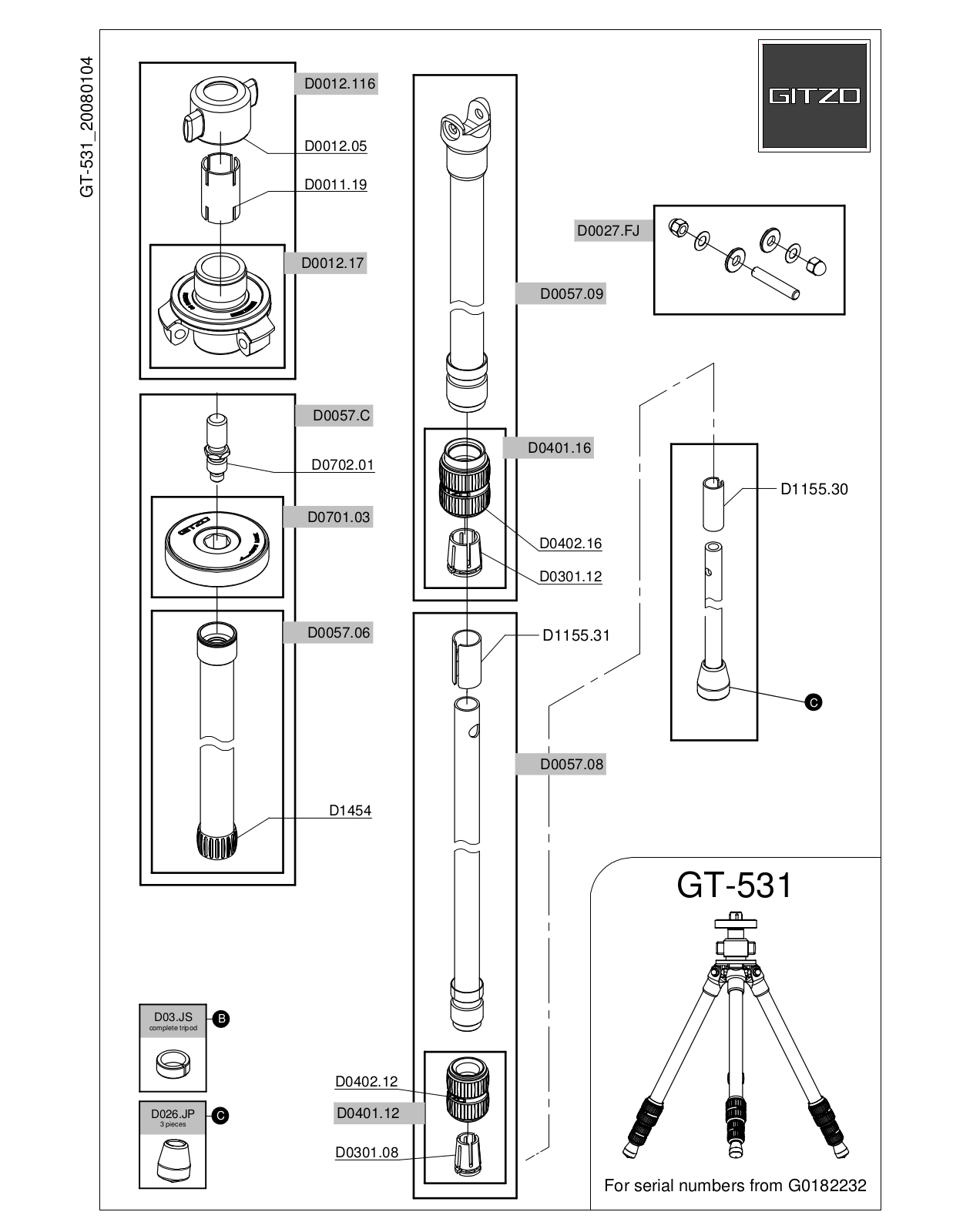 Gitzo GT-531 User Manual