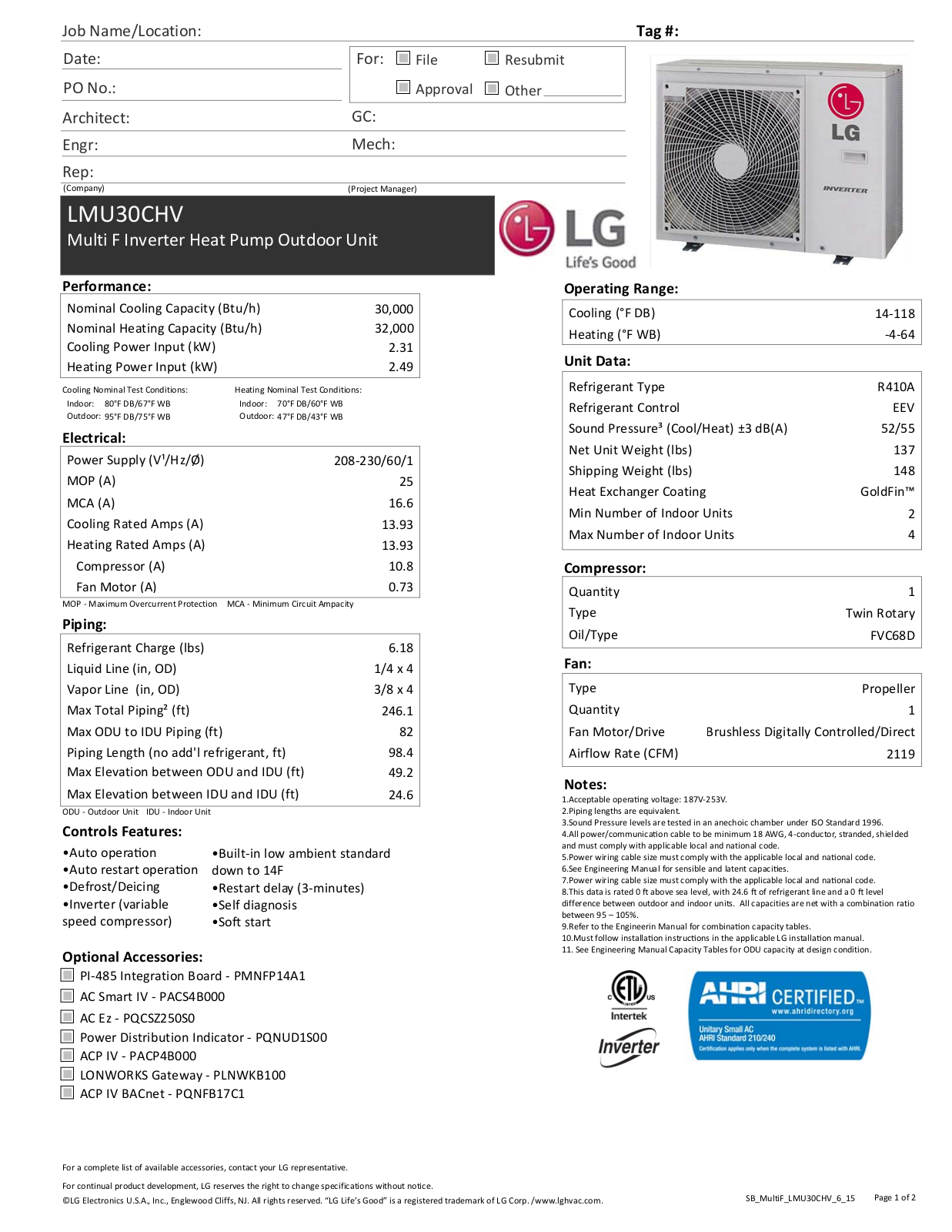 LG LMU30CHV User Manual