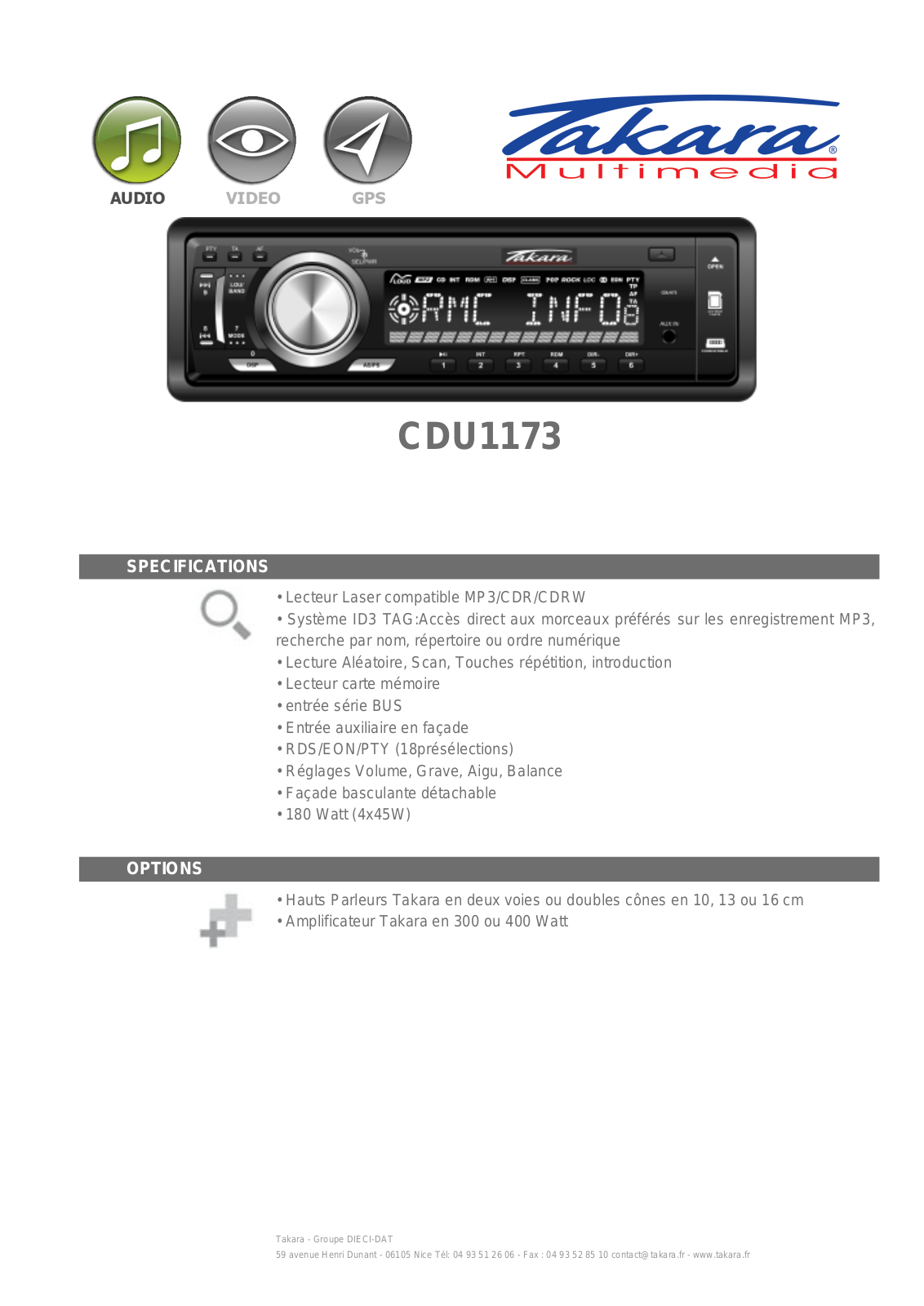 TAKARA CDU 1173, CDU 1553 User Manual