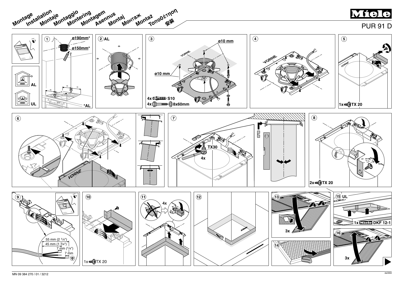 Miele PUR 91 D assembly instruction