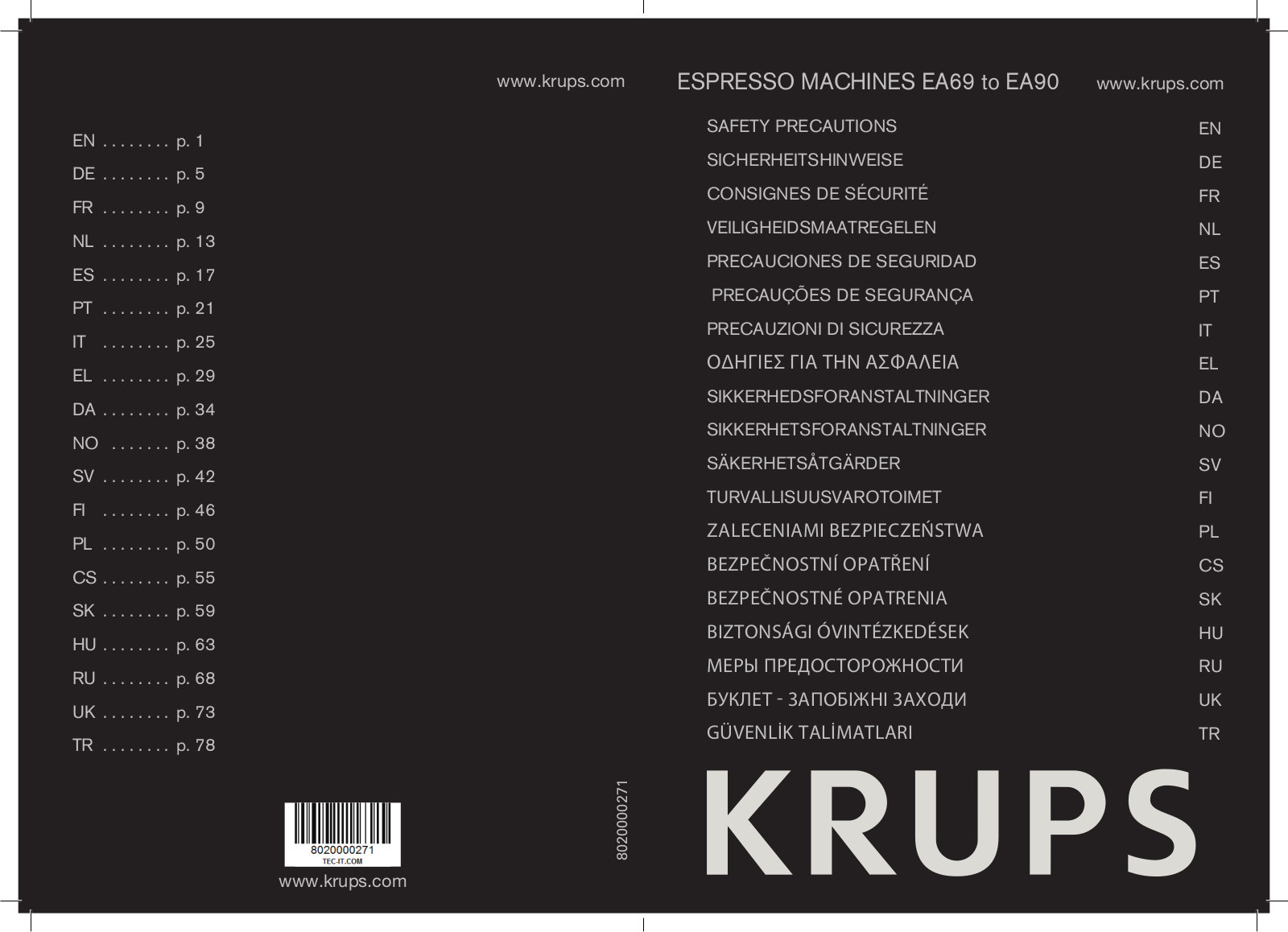 Krups YY4081FD User Manual