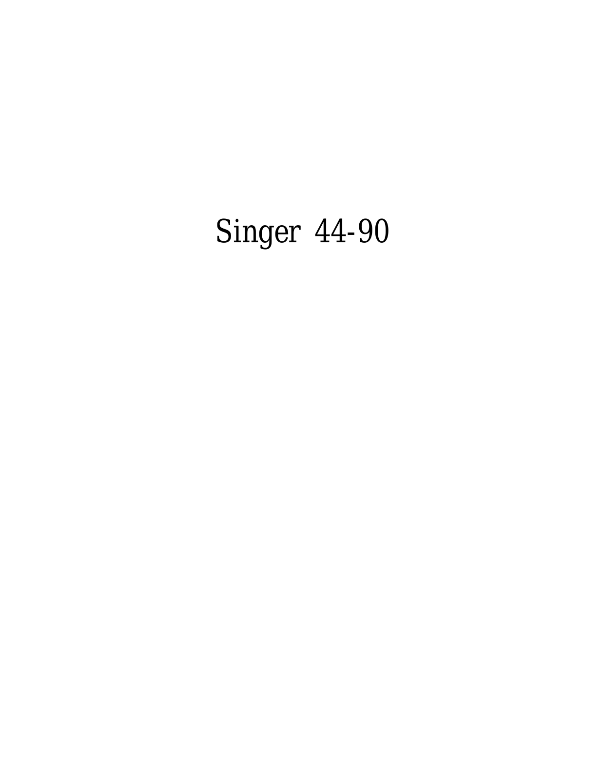 SINGER 44-90 Parts List