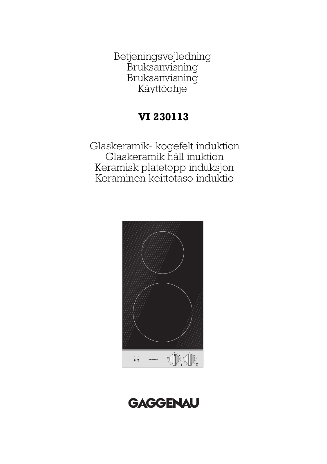 Gaggenau VI230112, VI230113 User Manual