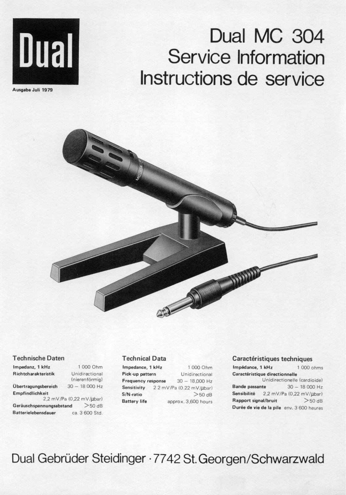 Dual MC-304 Service Manual