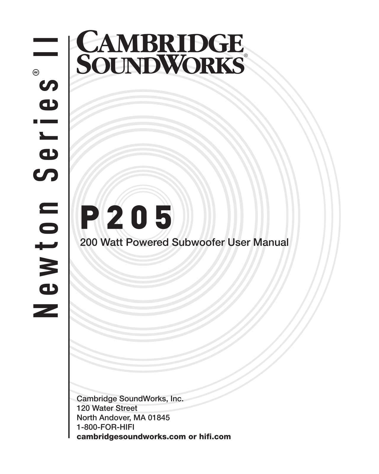 Cambridge SoundWorks P205 User Manual