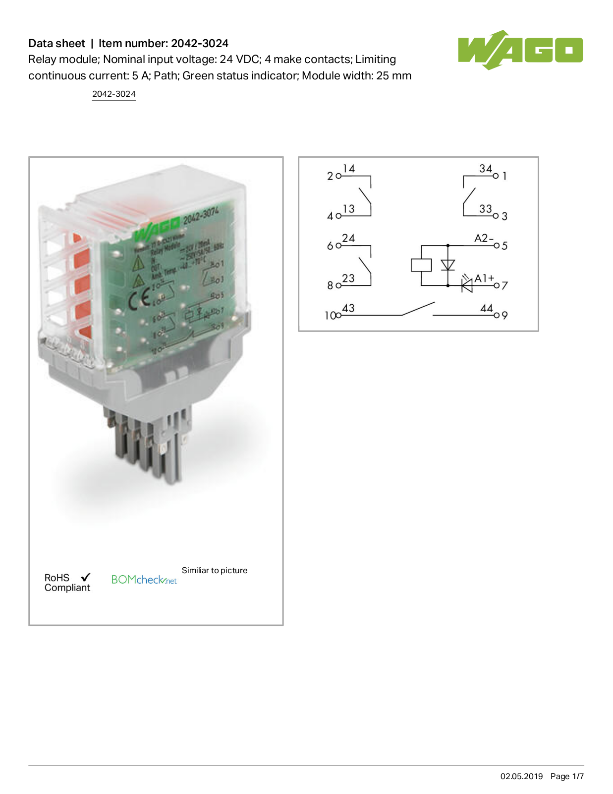 Wago 2042-3024 Data Sheet