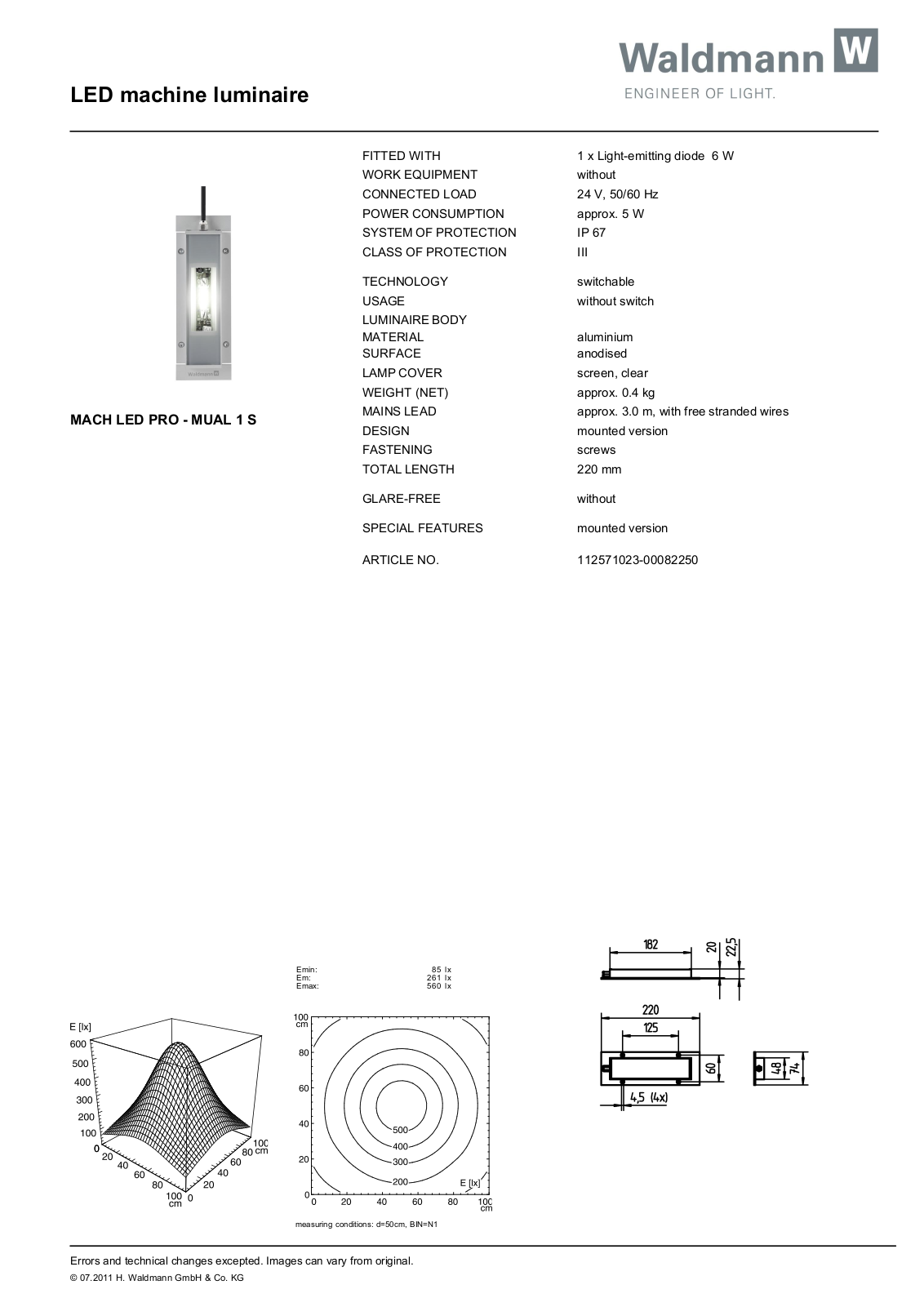 Waldmann 112571023-00082250 Information guide