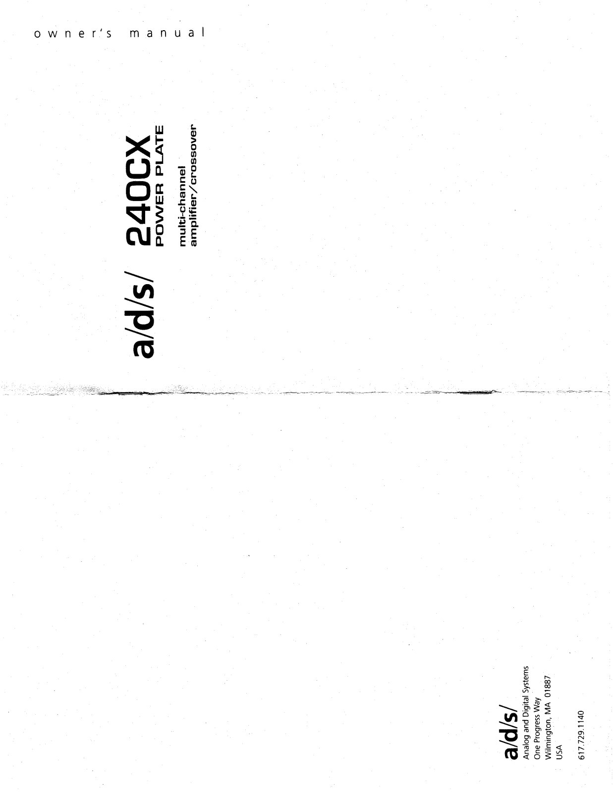 ADS 240CX Owner's Manual