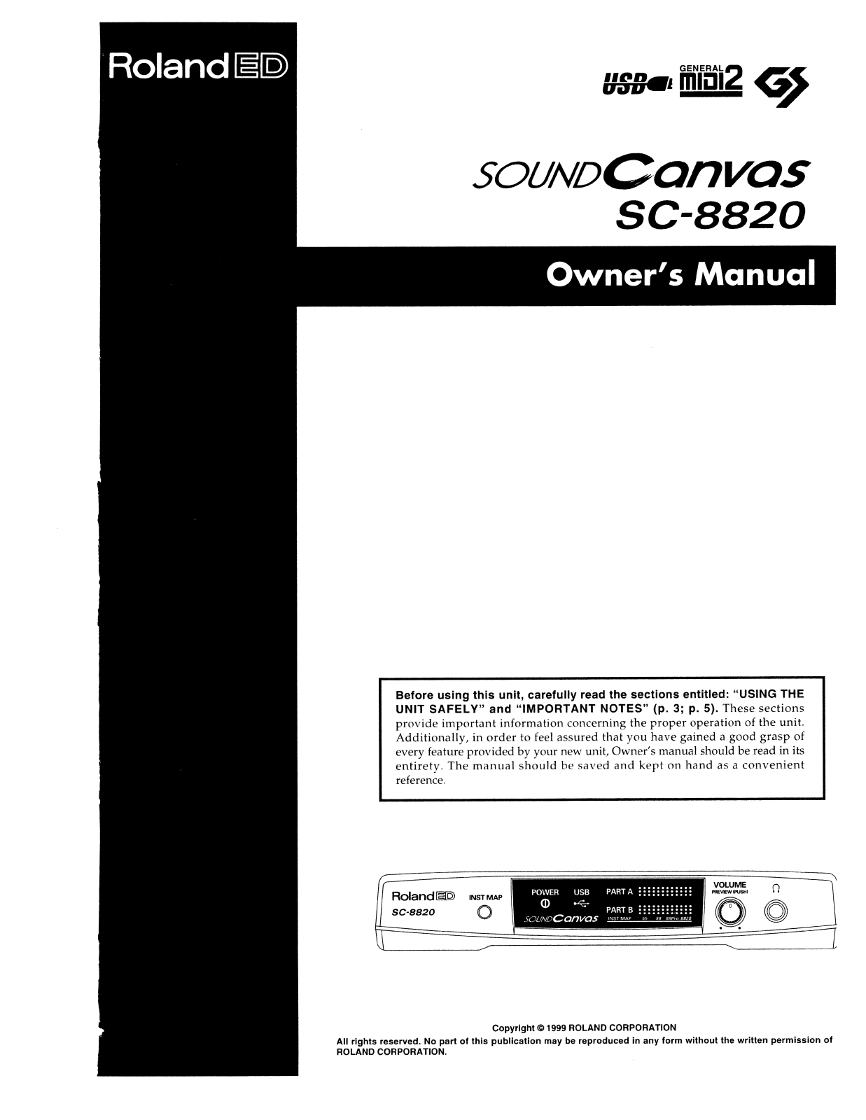 Roland SC 8820 Service Manual