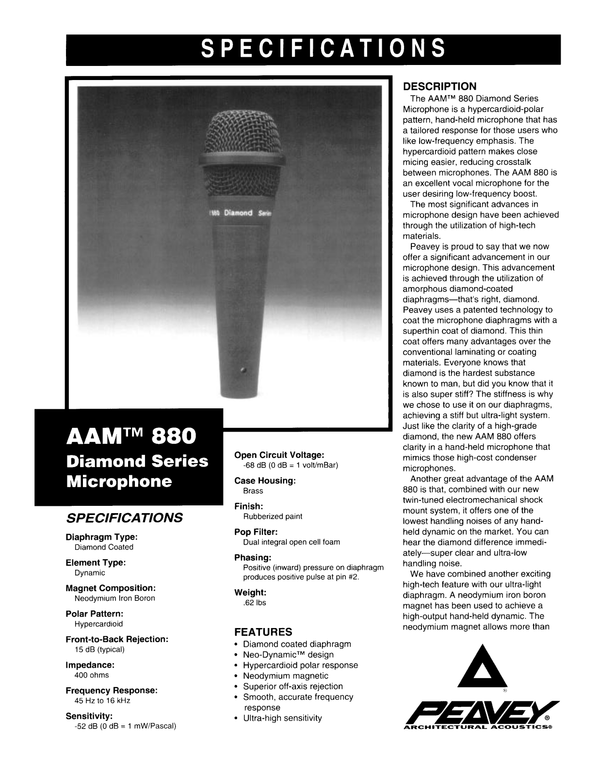 Peavey AAM 880 User Manual