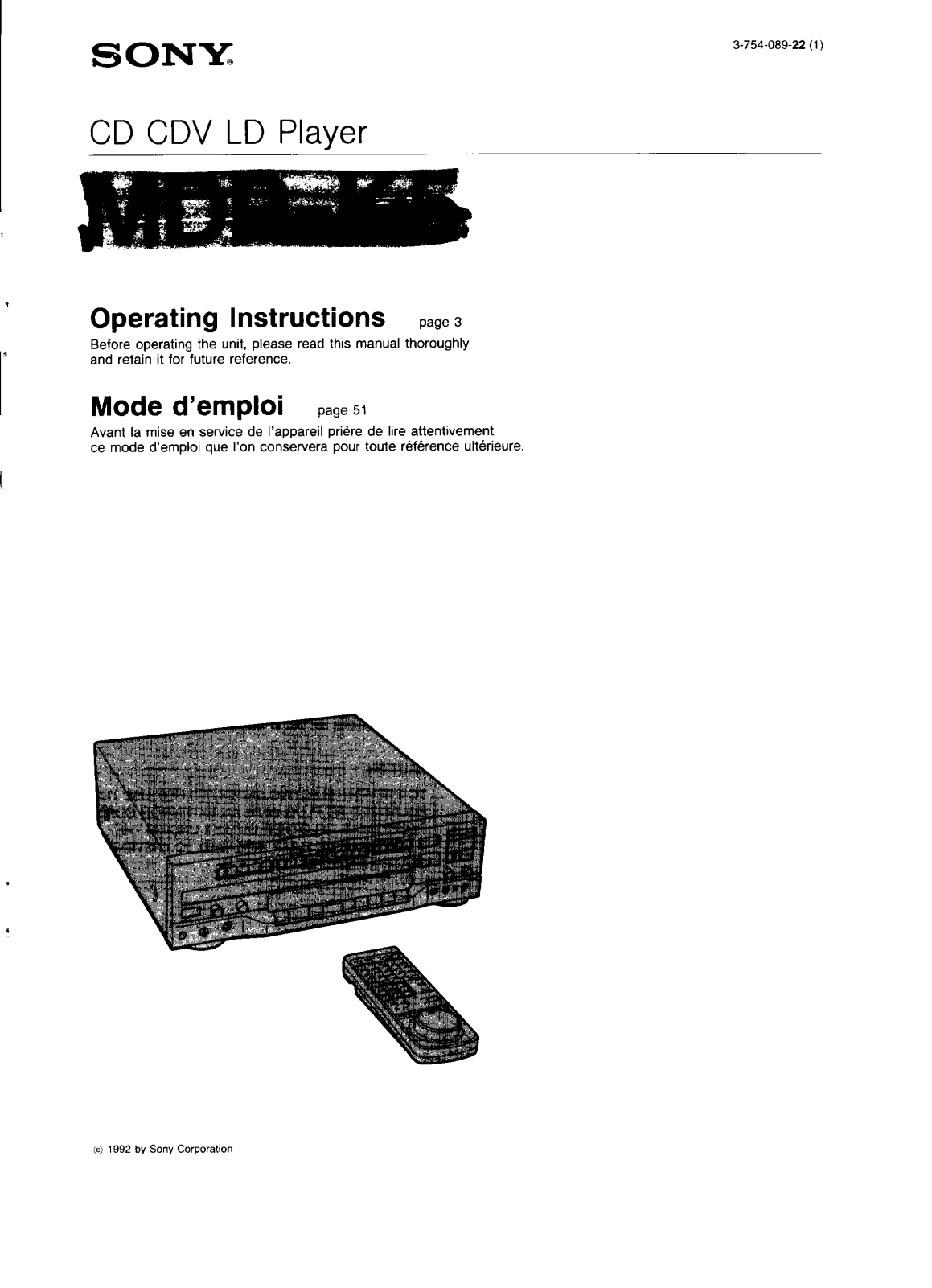 Sony MDP-K5 User Manual