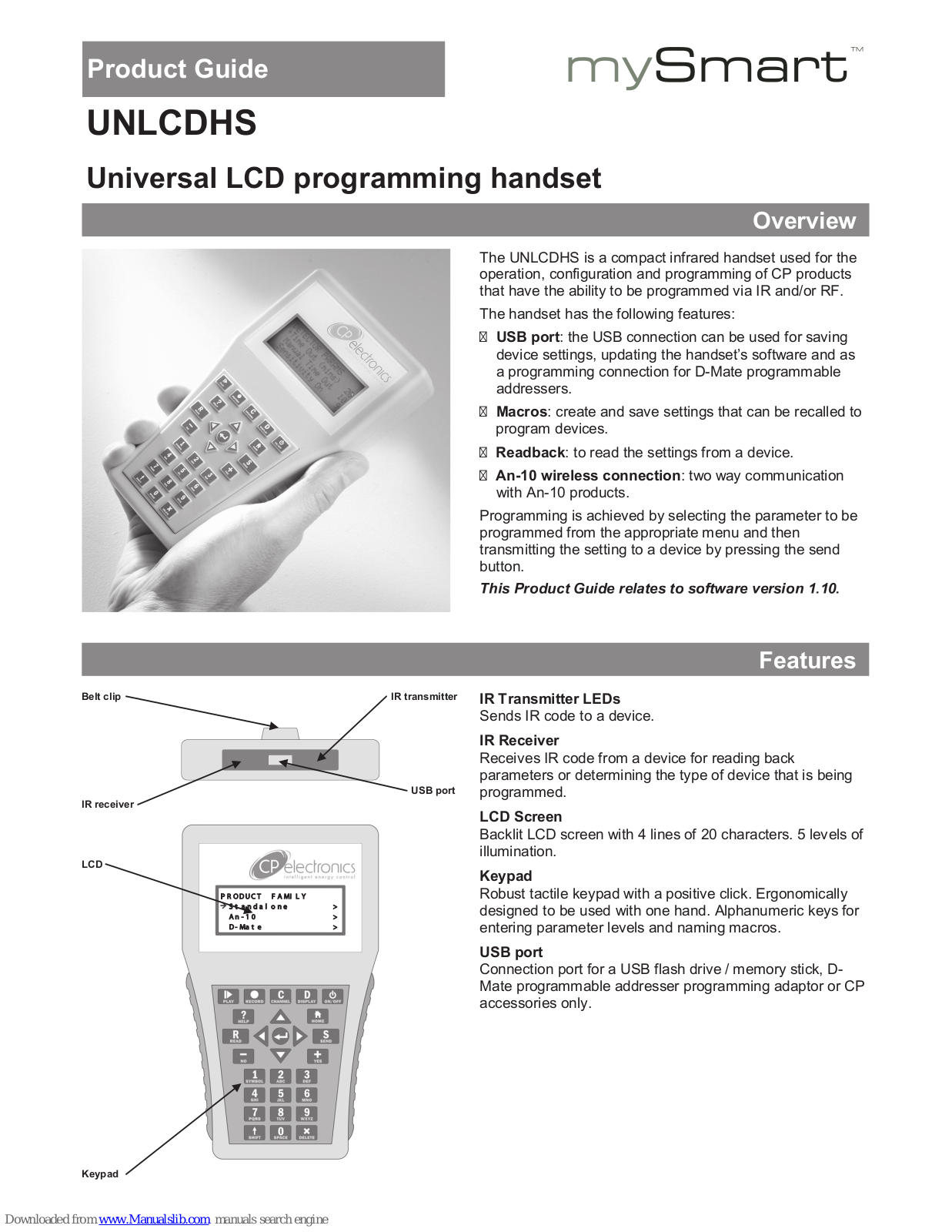 mySmart UNLCDHS Product Manual