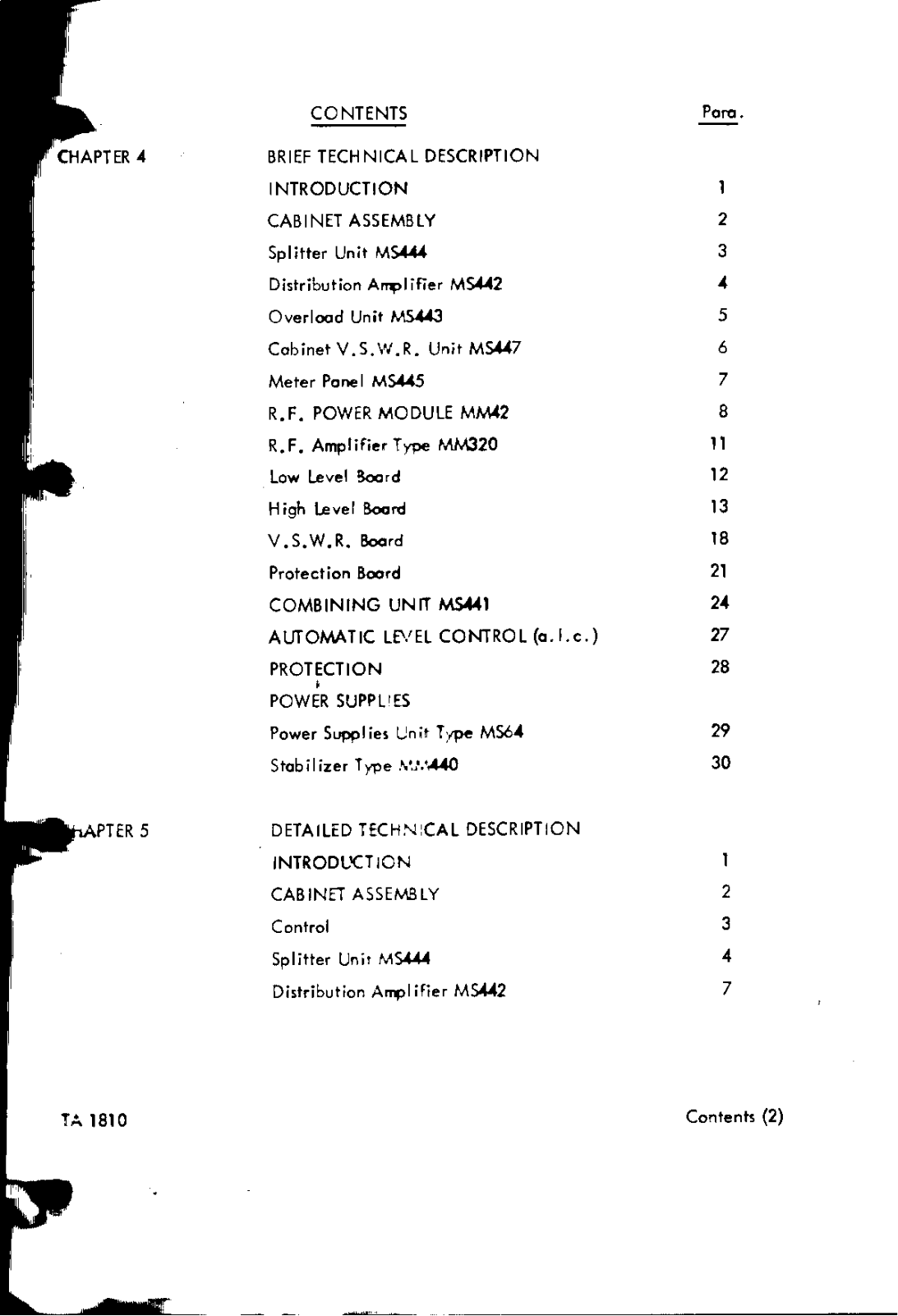 Racal ta1810 User Manual