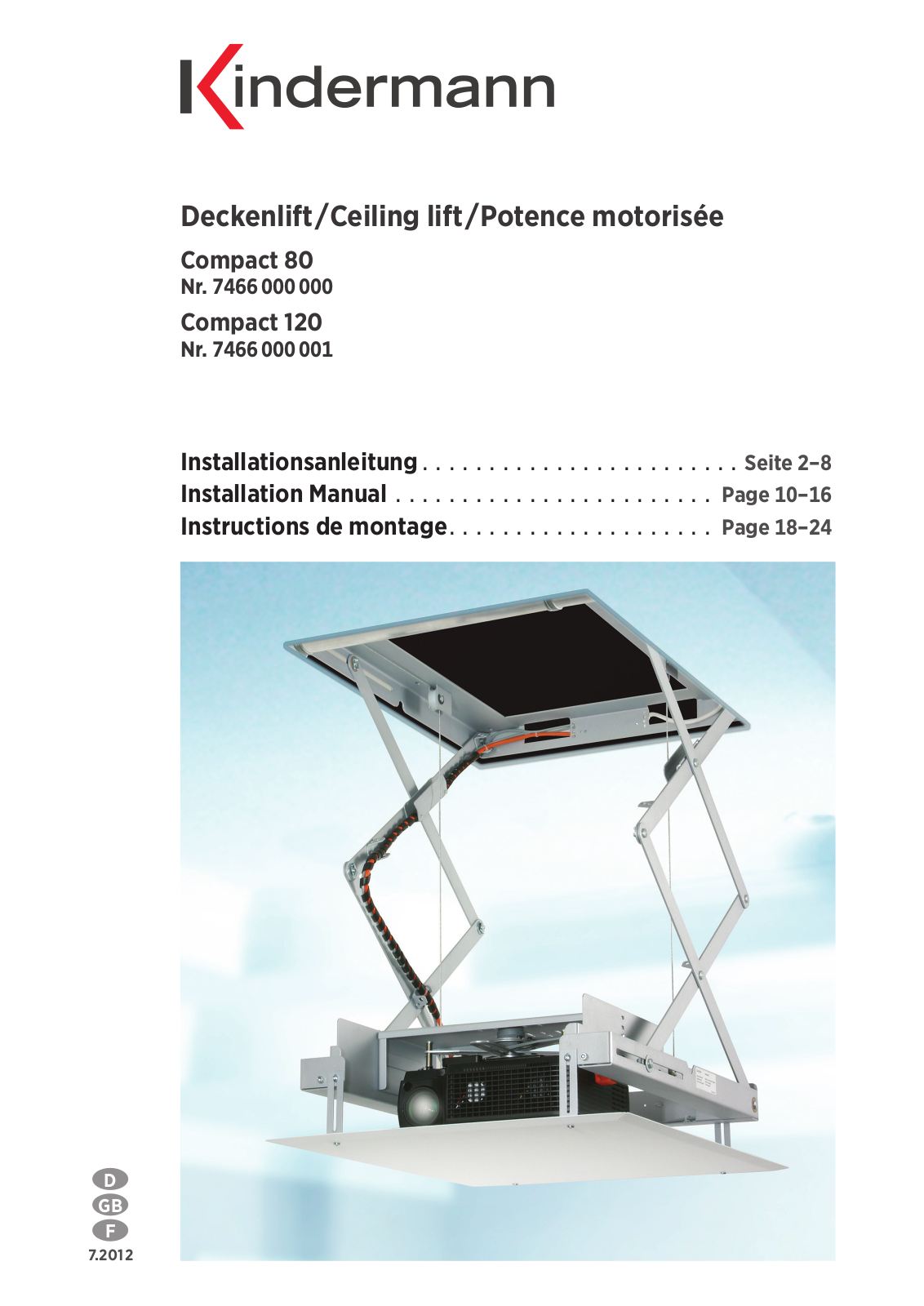 Kindermann Compact 120, Compact 80 Installation Manual