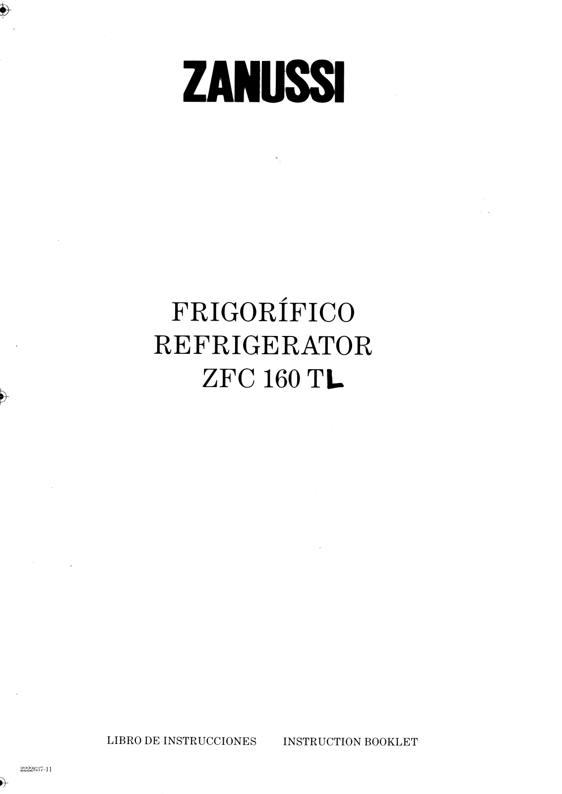 Zanussi ZFC160TL USER MANUAL