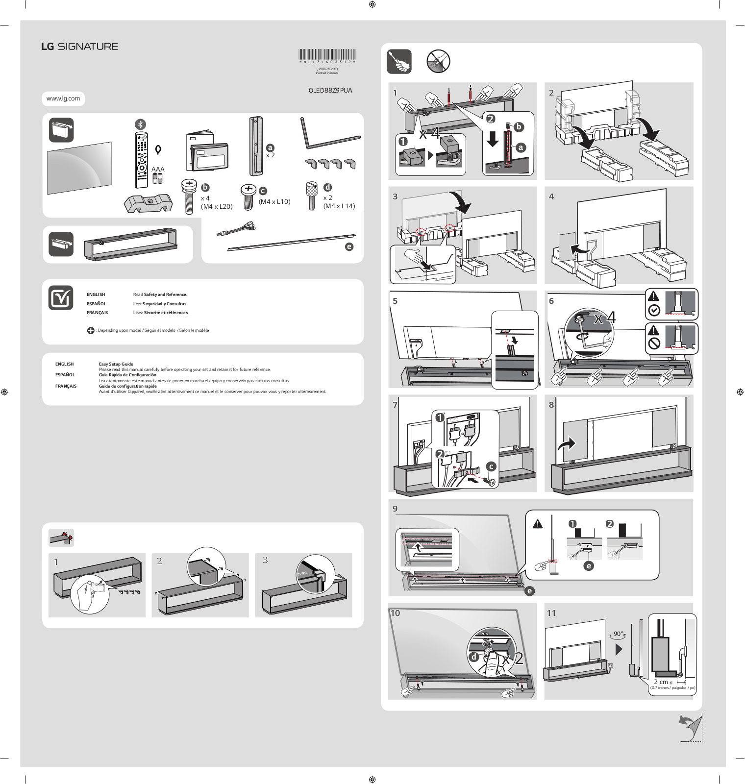 LG OLED88Z9PUA QUICK SETUP GUIDE