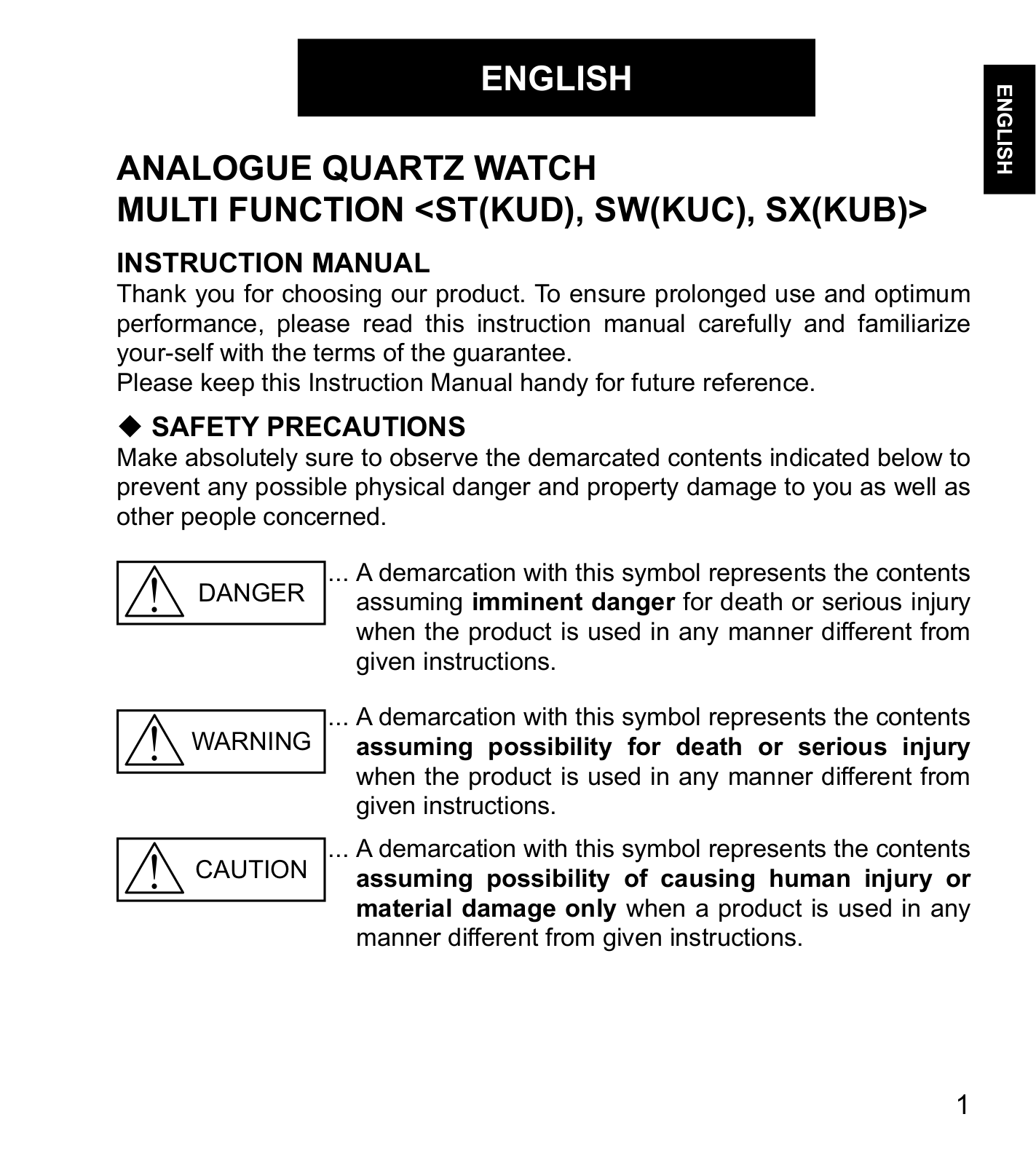 Orient SX05001W User Manual