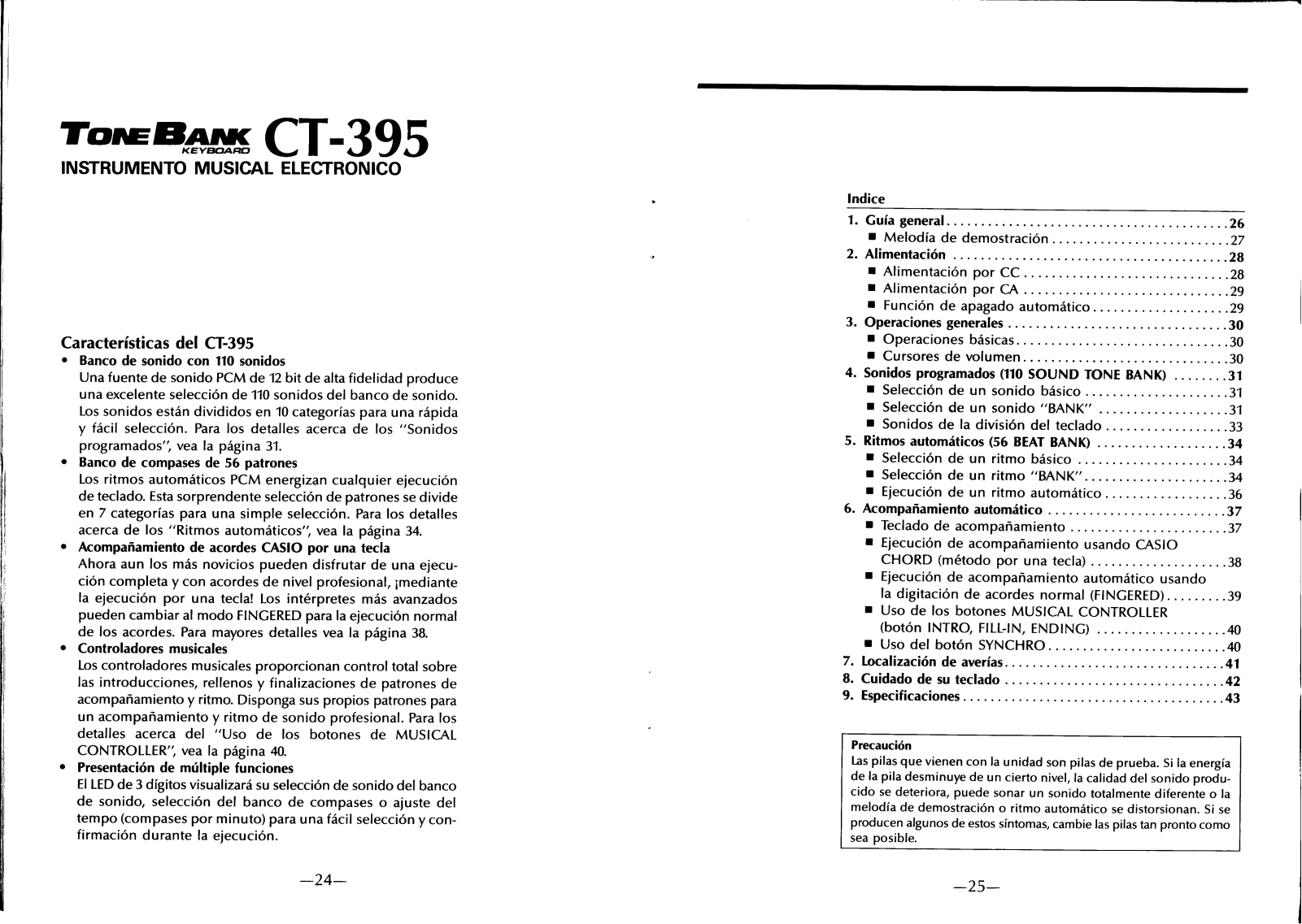 Casio CT-395 User Manual