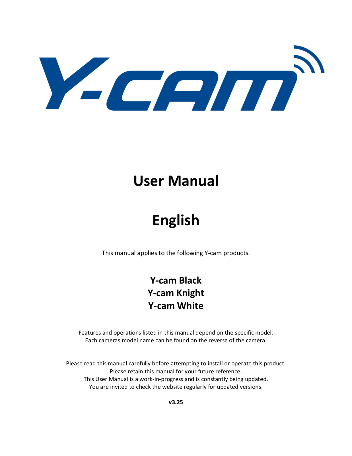 Y-cam Classic Range User Manual