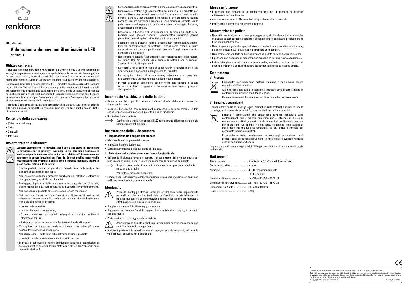 Renkforce 1369190 Operating Instructions